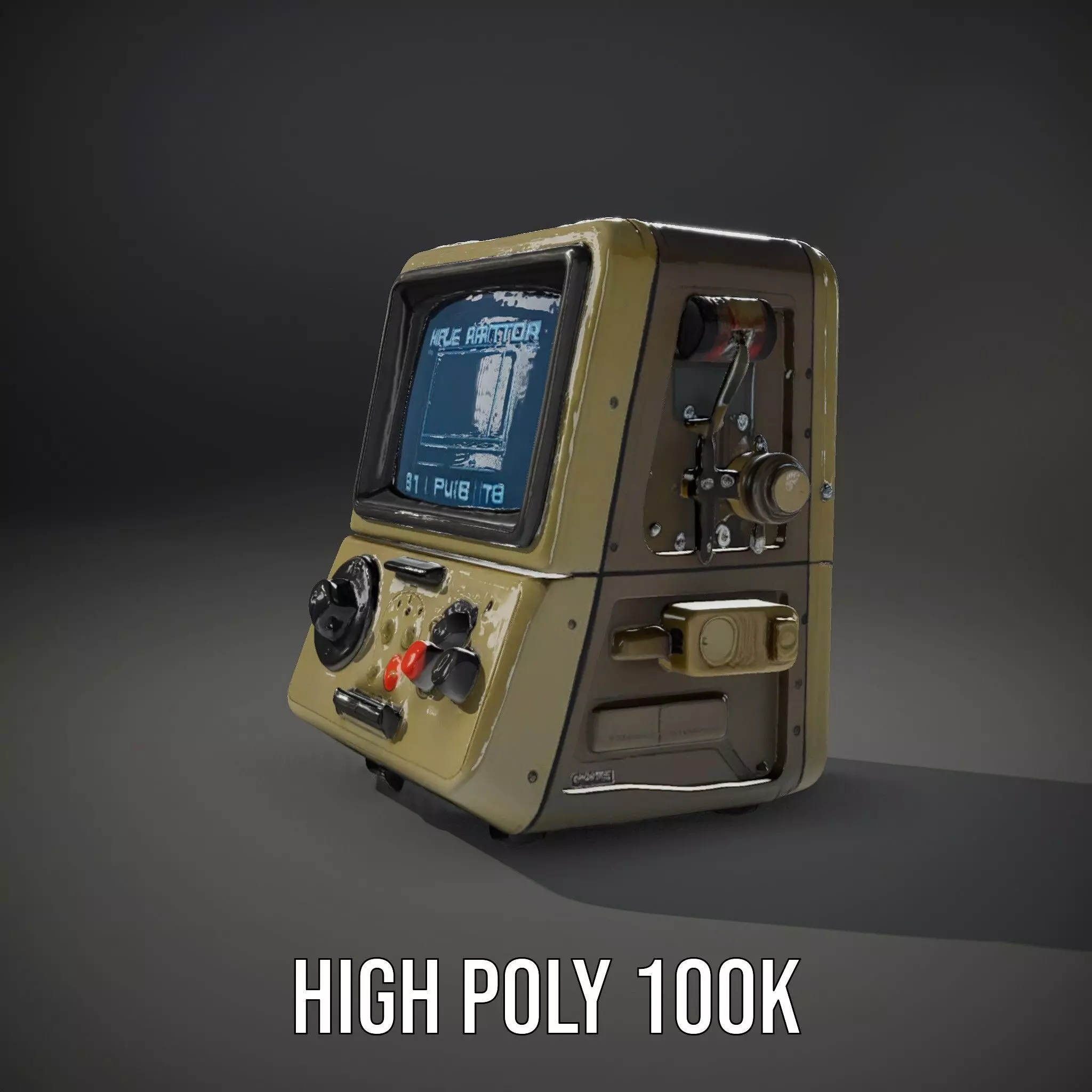 Retro Military Console Model Pack for Vintage Themed Projects Low-poly 3D model_8