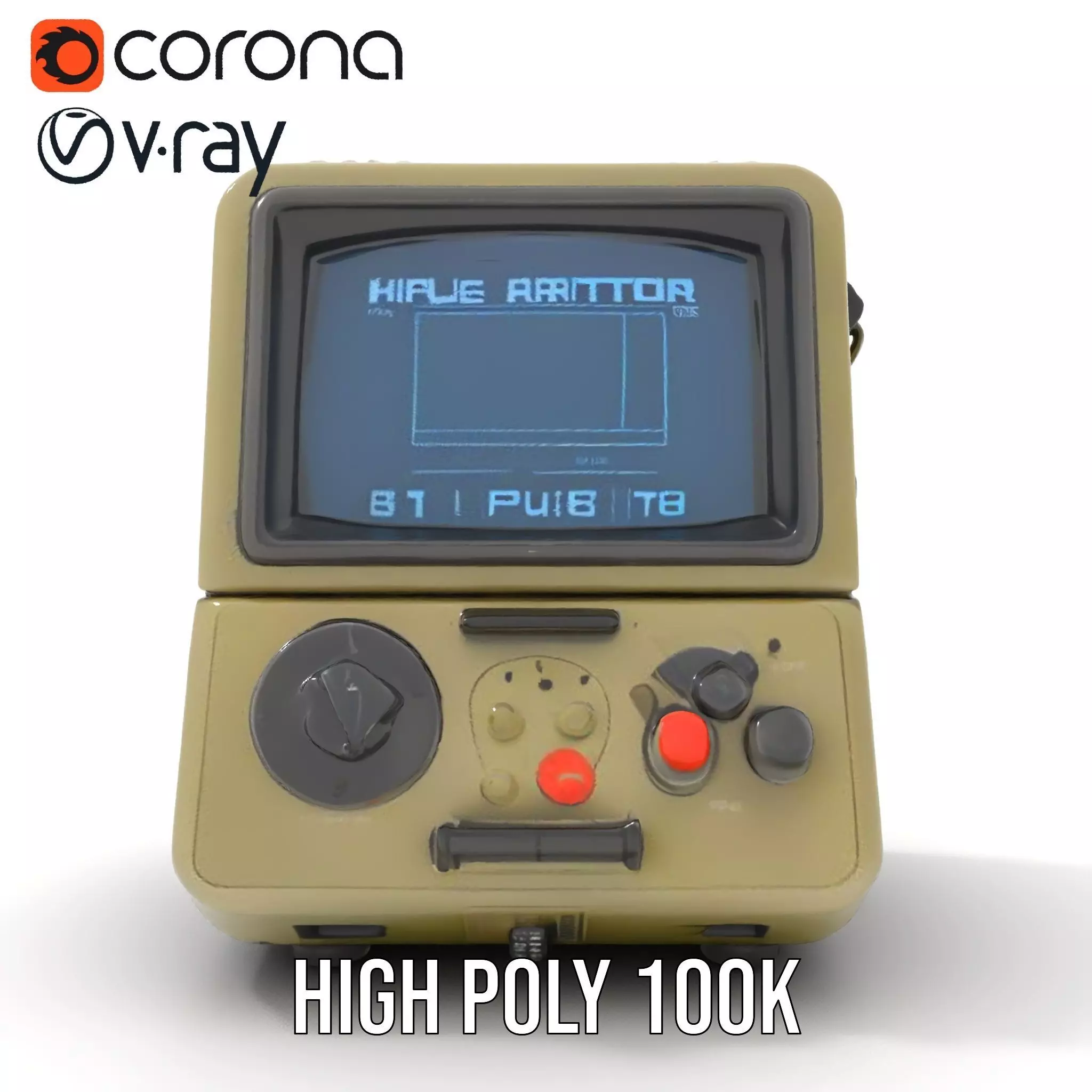 Retro Military Console Model Pack for Vintage Themed Projects Low-poly 3D model_23