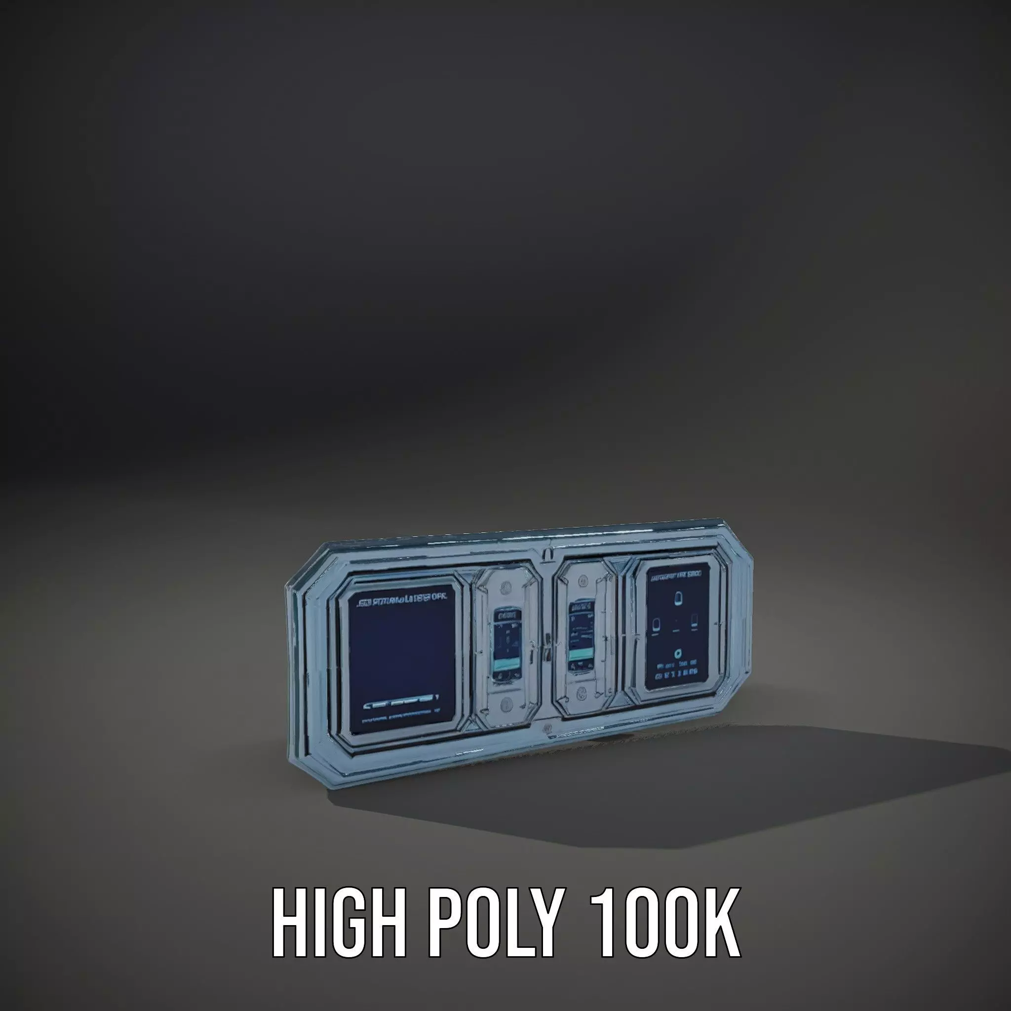 Futuristic Control Panel Model Pack with LED Interface Low-poly 3D model_11