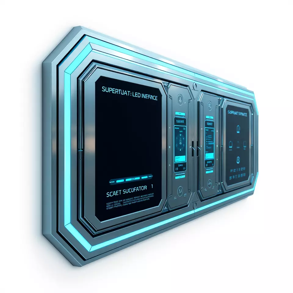 Futuristic Control Panel Model Pack with LED Interface Low-poly 3D model_3