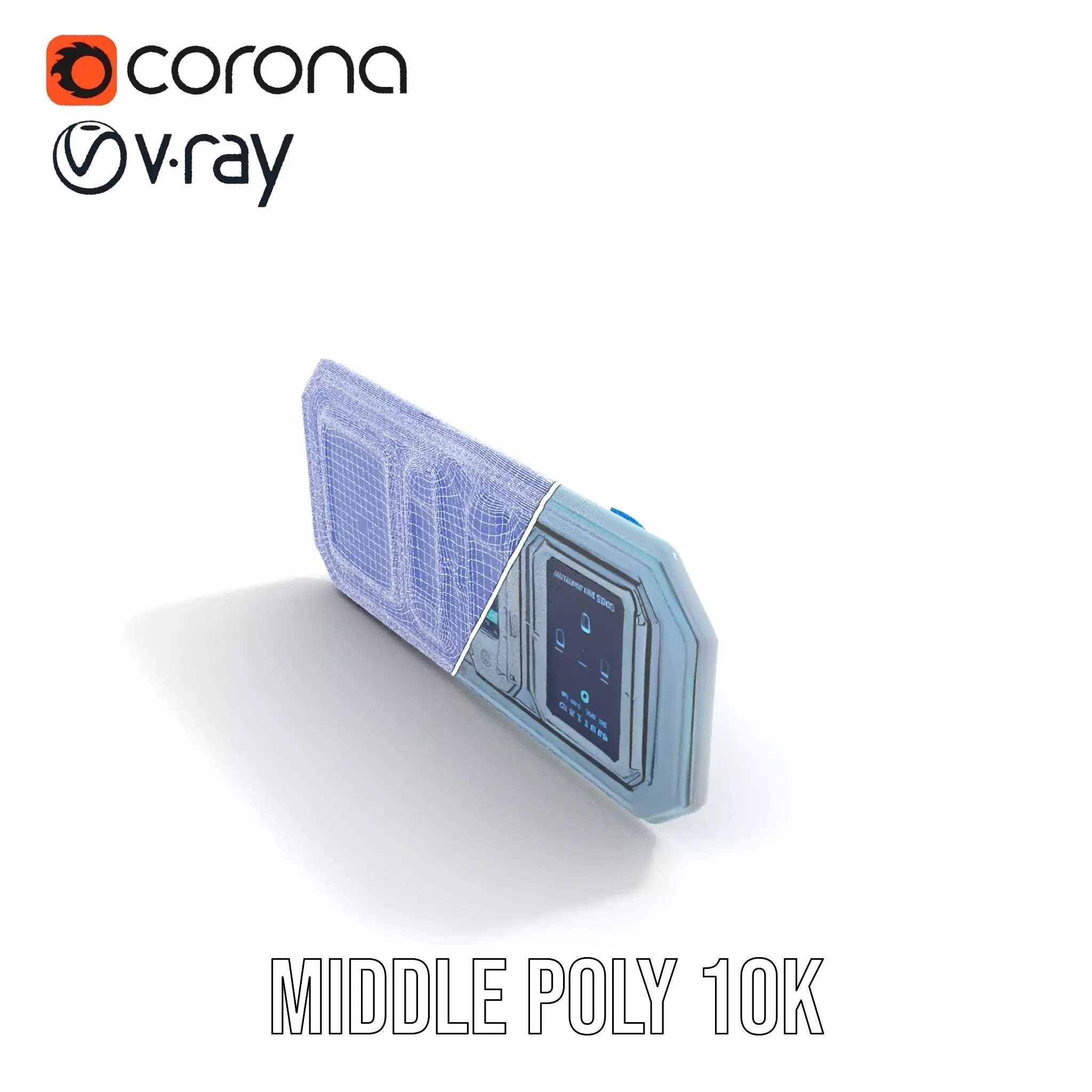 Futuristic Control Panel Model Pack with LED Interface Low-poly 3D model_22