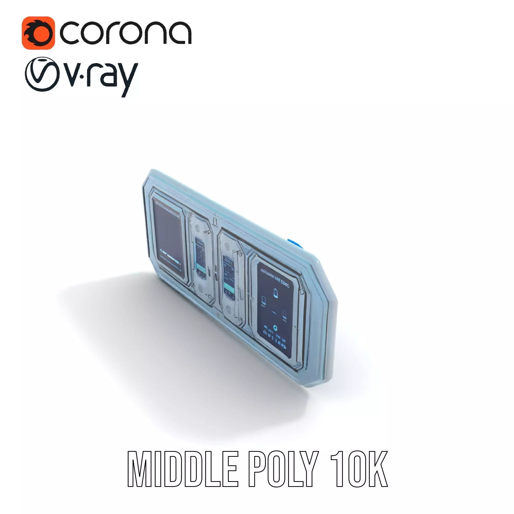 Futuristic Control Panel Model Pack with LED Interface Low-poly 3D model_17