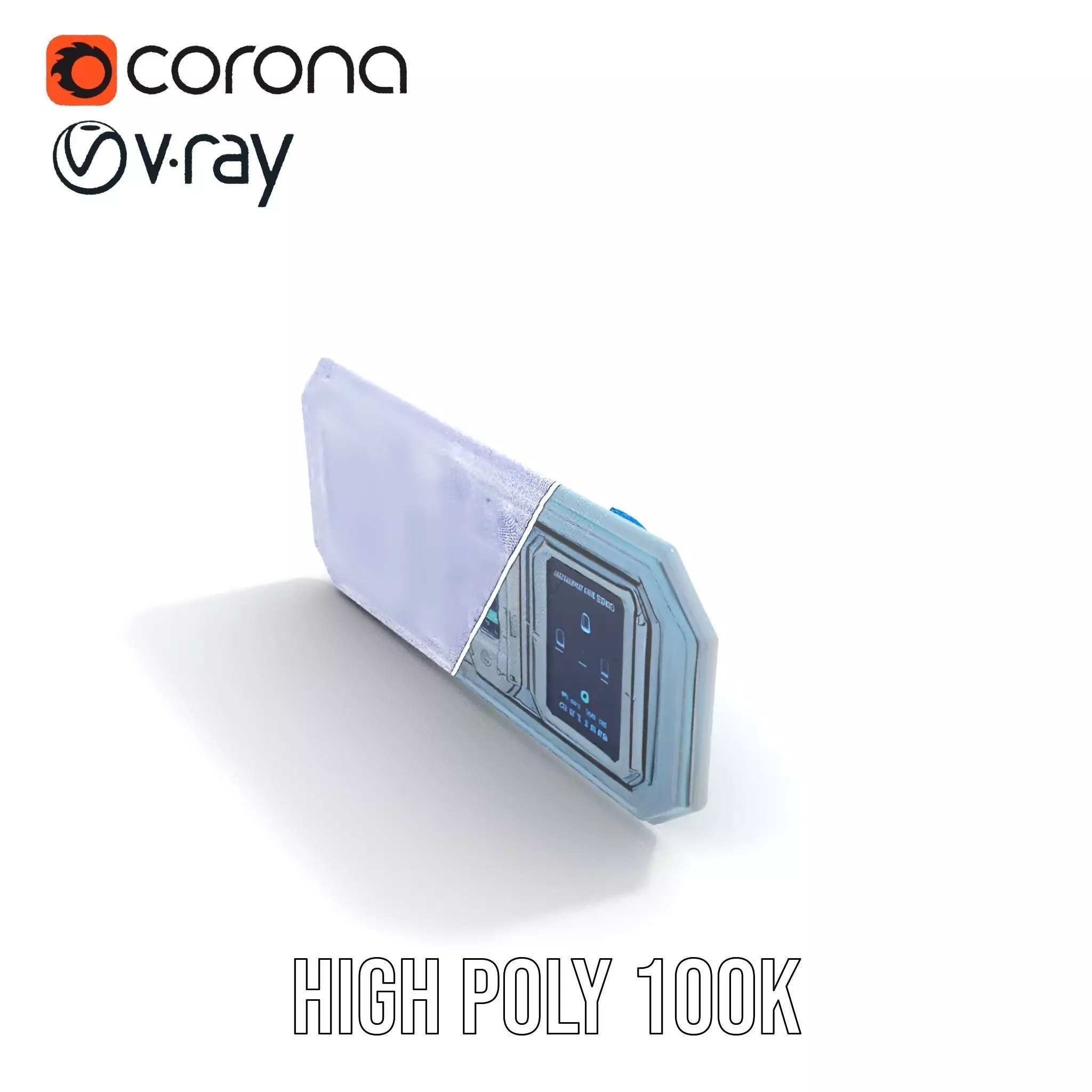 Futuristic Control Panel Model Pack with LED Interface Low-poly 3D model_33