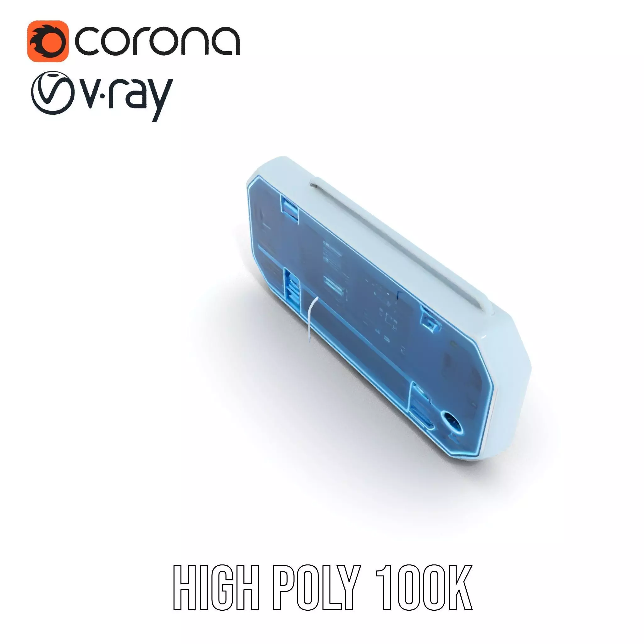 Futuristic Control Panel Model Pack with Interactive Display Low-poly 3D model_15