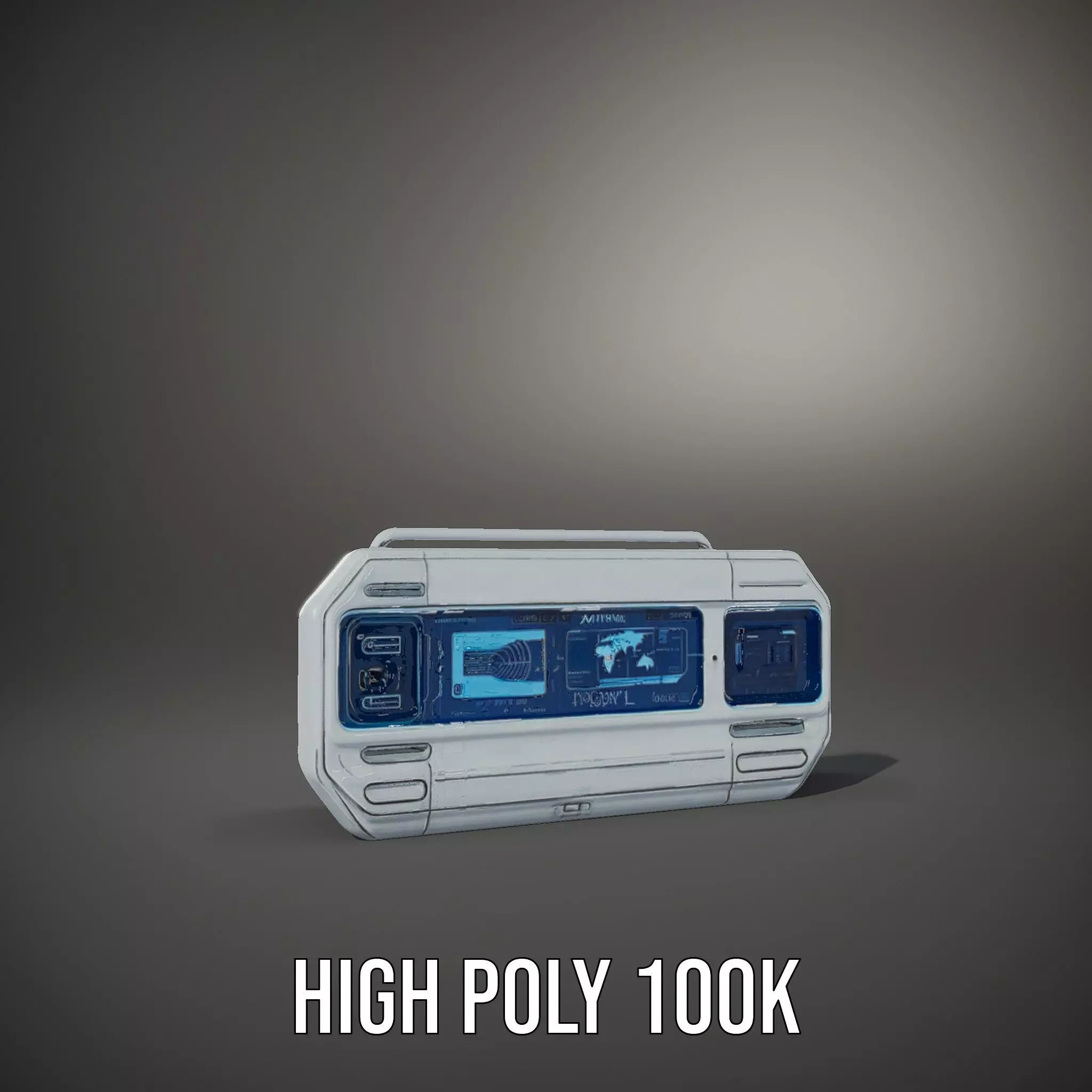 Futuristic Control Panel Model Pack with Interactive Display Low-poly 3D model_8