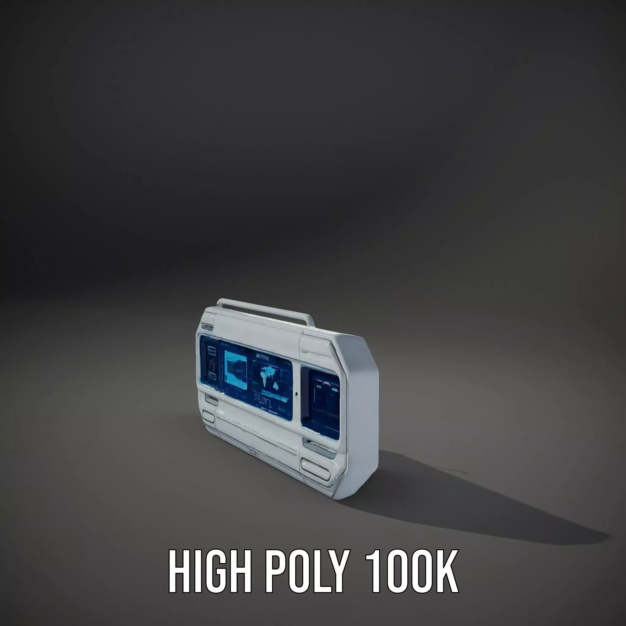 Futuristic Control Panel Model Pack with Interactive Display Low-poly 3D model_10
