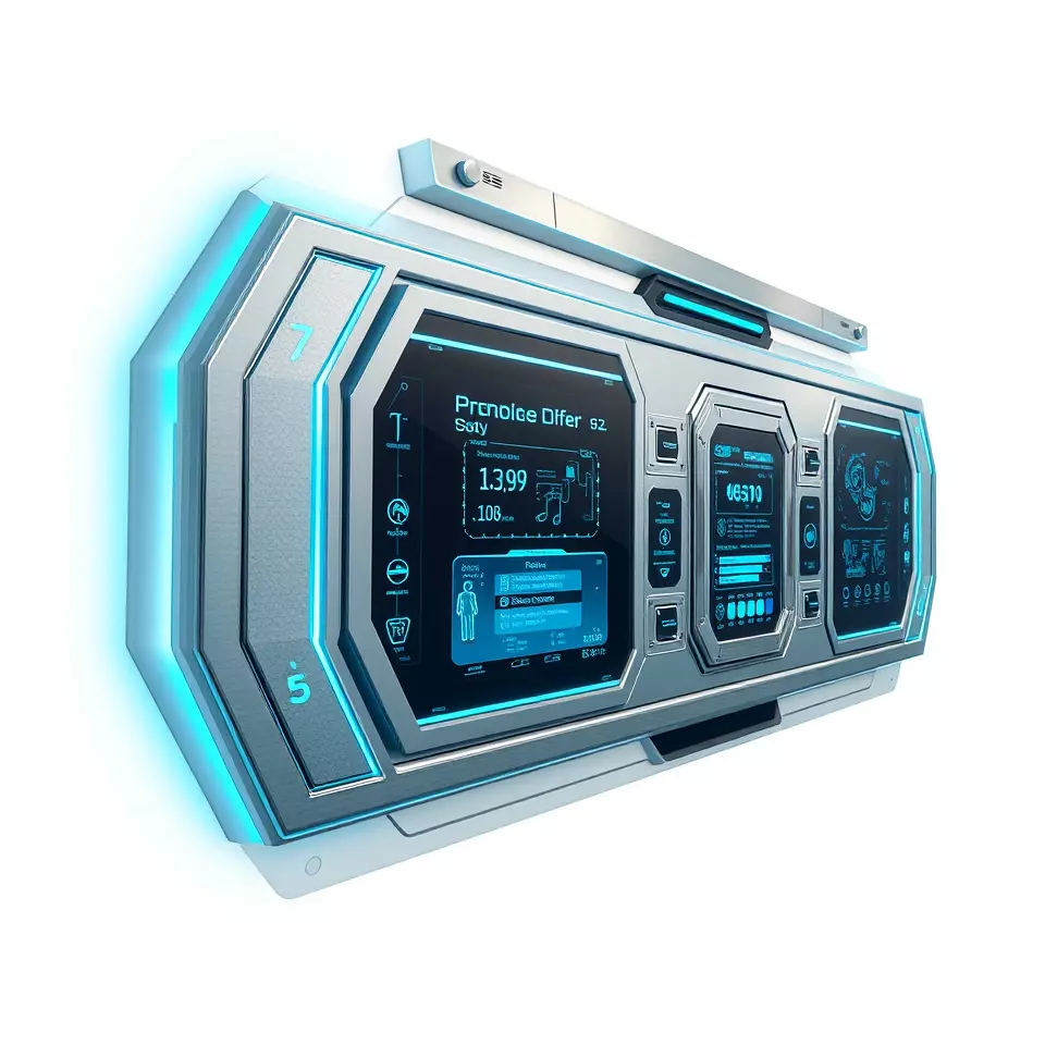 Futuristic Control Panel model pack featuring holographic dis... Low-poly 3D model_3