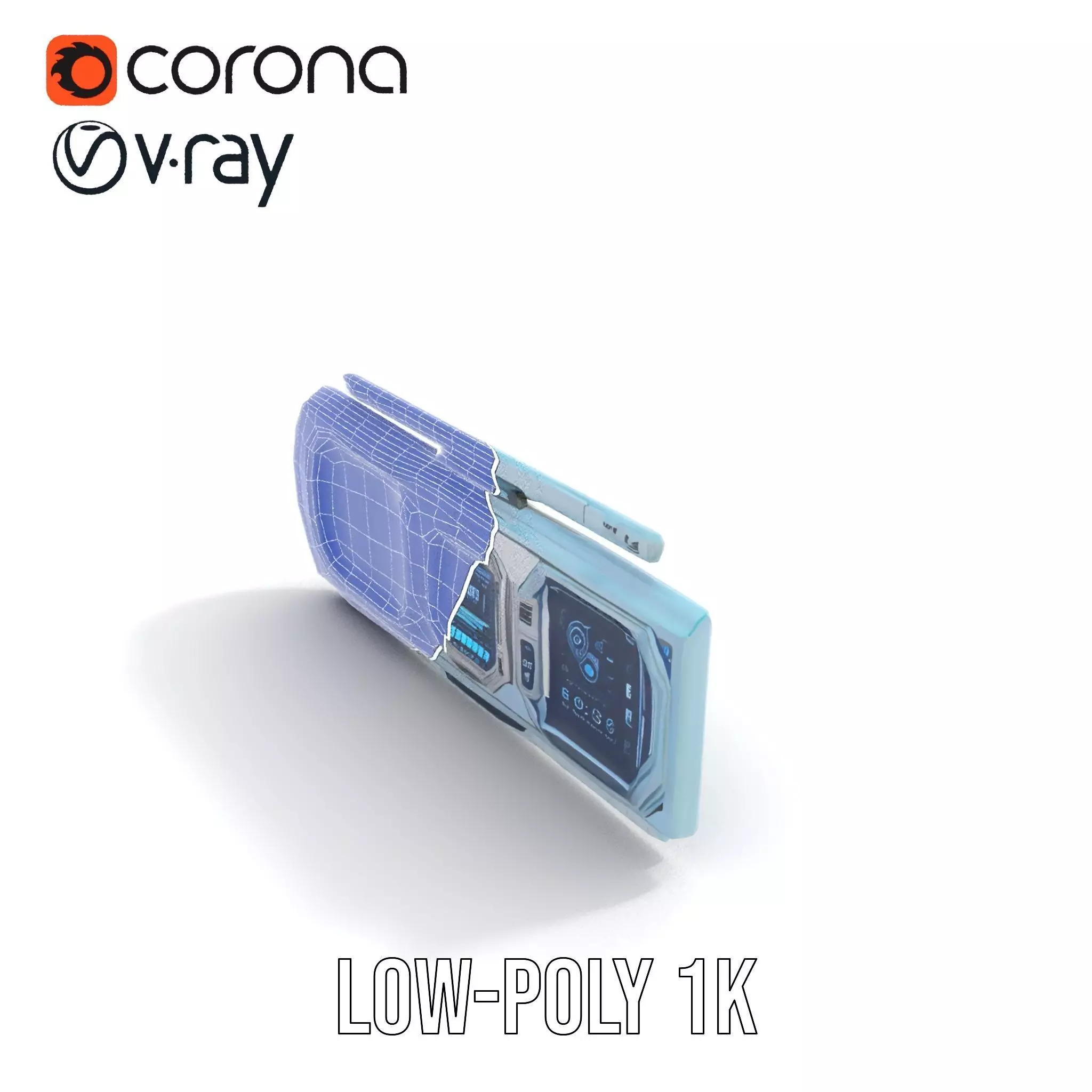 Futuristic Control Panel model pack featuring holographic dis... Low-poly 3D model_28