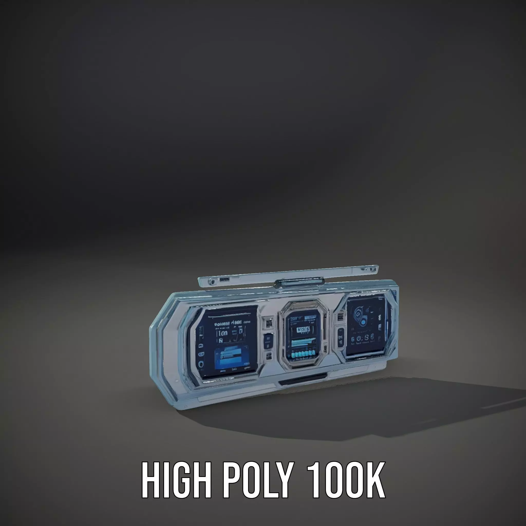 Futuristic Control Panel model pack featuring holographic dis... Low-poly 3D model_9