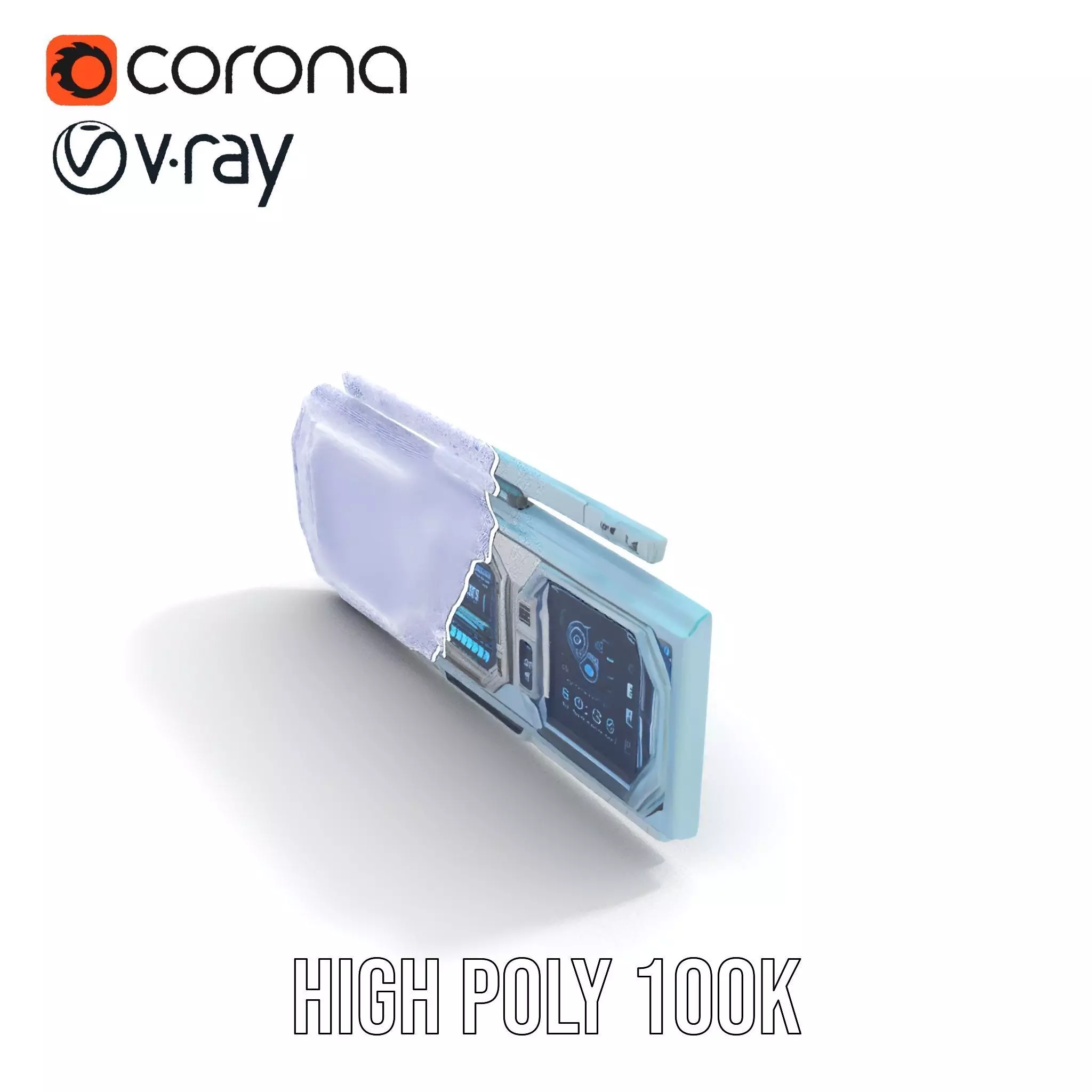 Futuristic Control Panel model pack featuring holographic dis... Low-poly 3D model_33