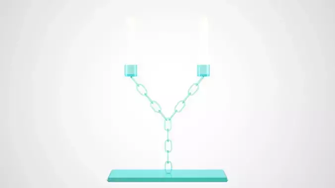 Chain Y Candleholder Tinted Glass Color