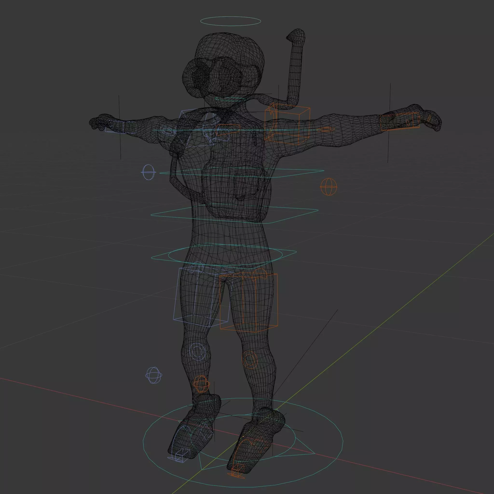 Scuba Diver Character Rigged and Animated Low-poly 3D model_5