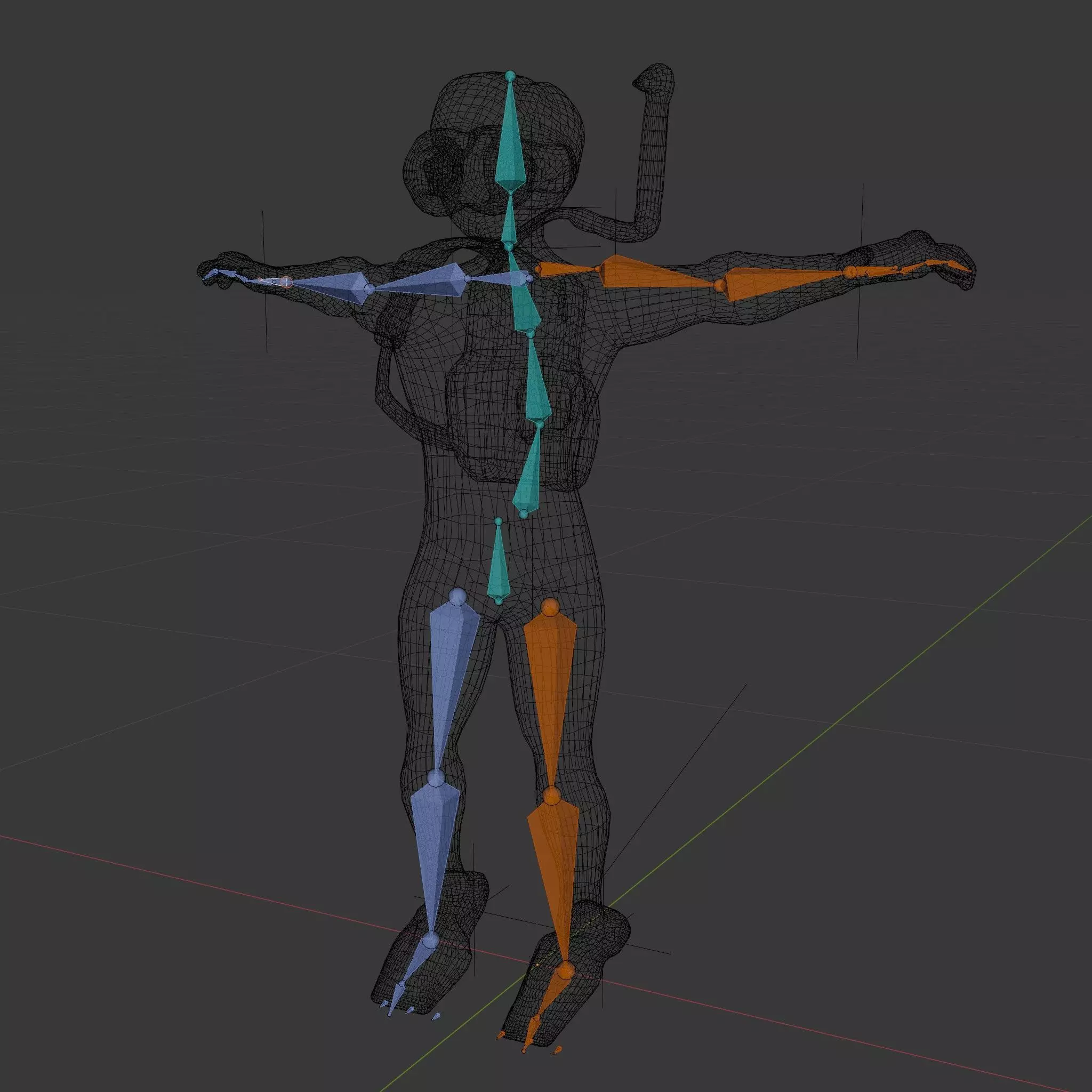 Scuba Diver Character Rigged and Animated Low-poly 3D model_6