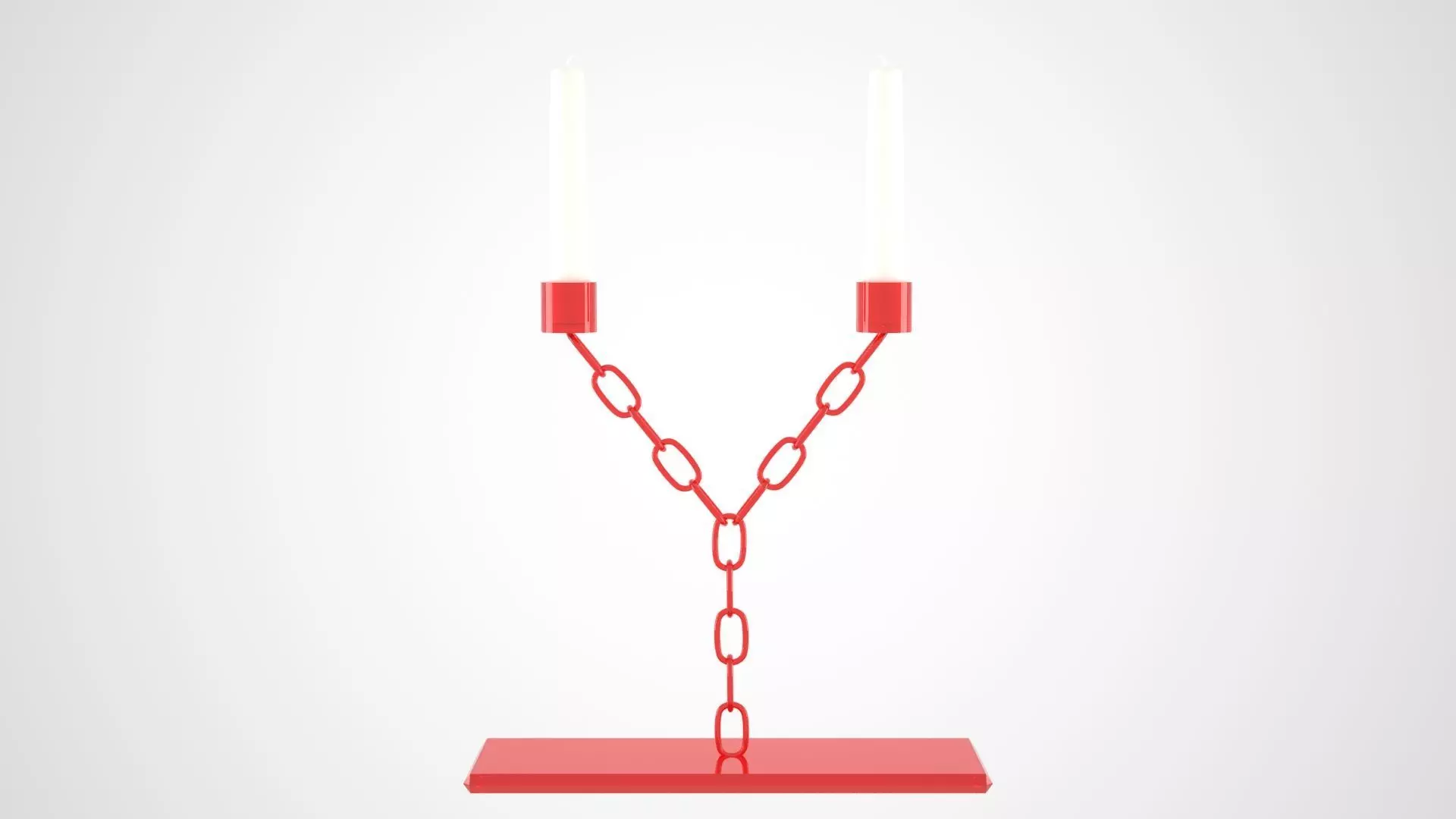 Chain Y Candleholder Red Glass Color 3D model_0