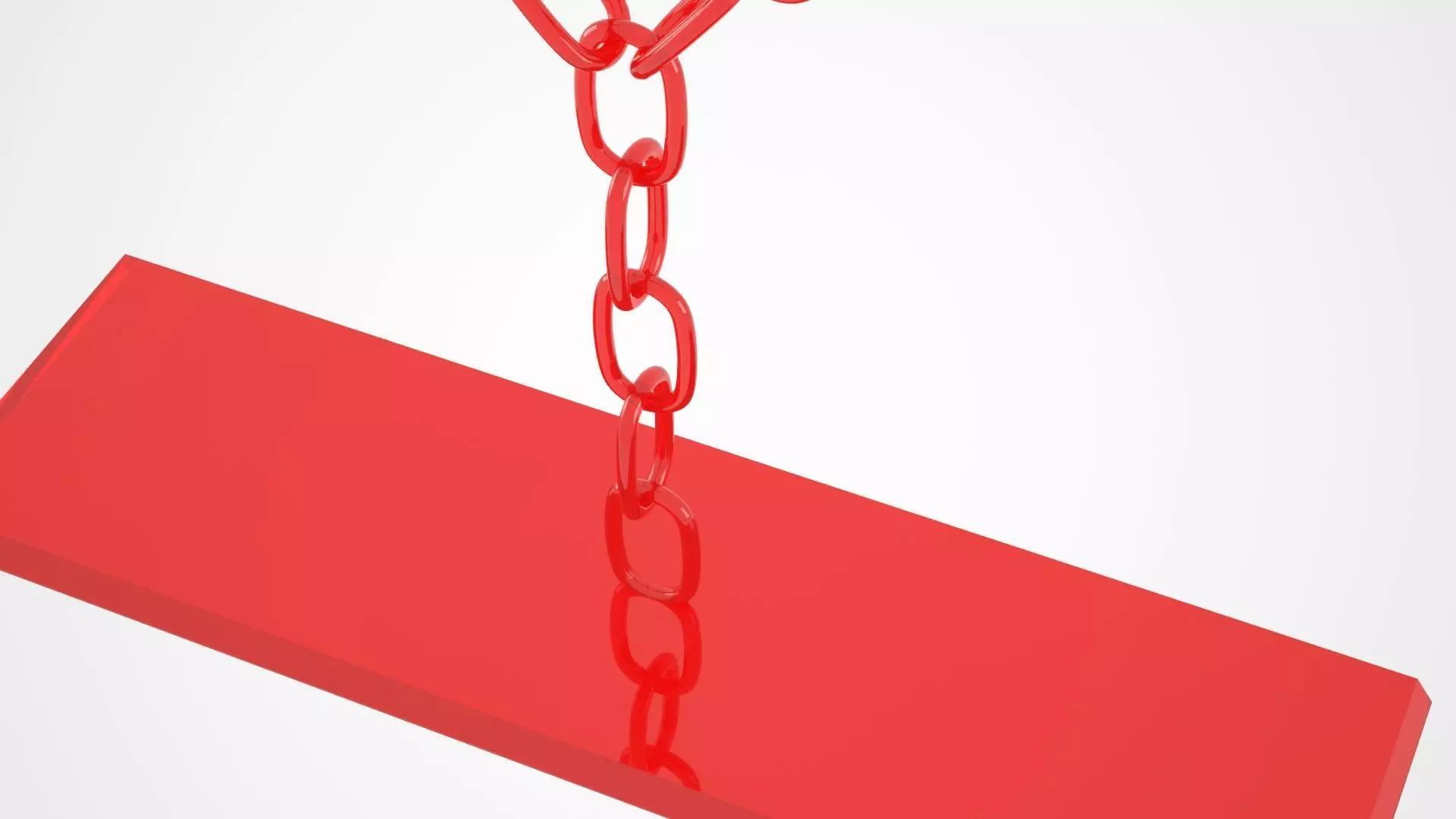 Chain Y Candleholder Red Glass Color 3D model_2