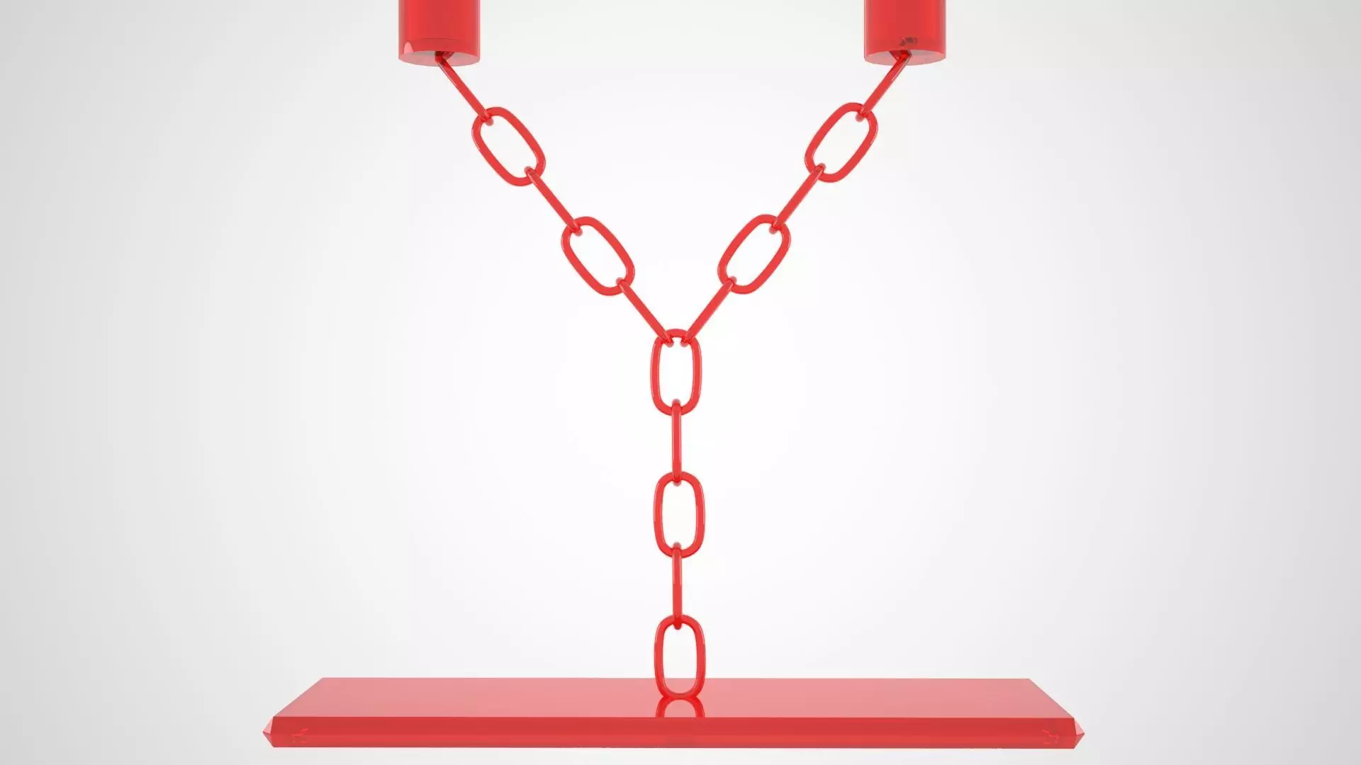 Chain Y Candleholder Red Glass Color 3D model_4