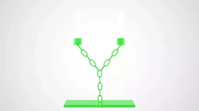 Chain Y Candleholder Green Glass Color