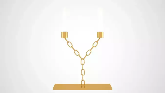 Chain Y Candleholder Gold Color