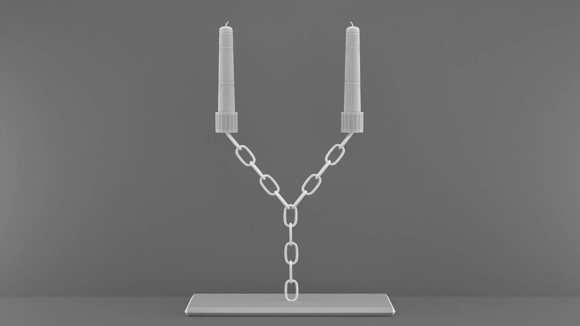 Chain Y Candleholder Clear Glass Color 3D model_5