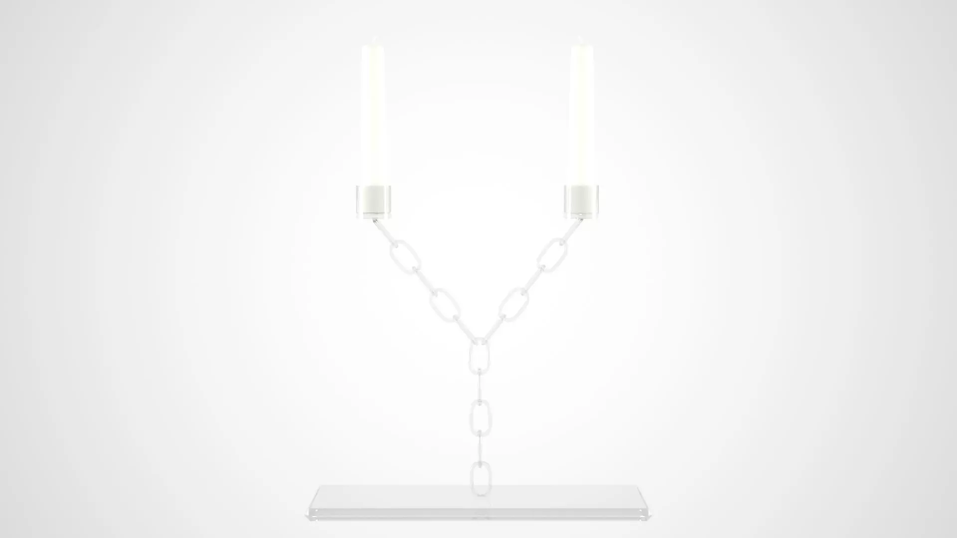 Chain Y Candleholder Clear Glass Color 3D model_0
