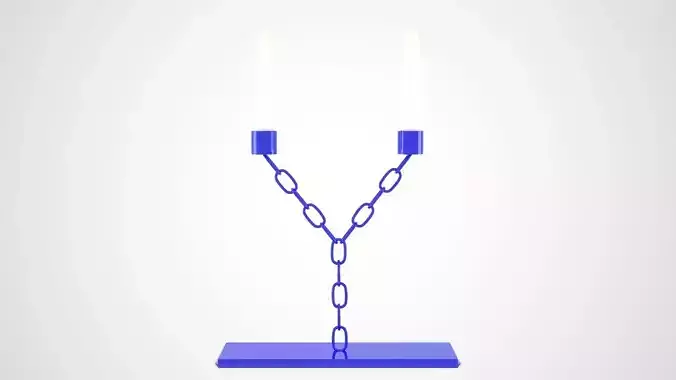 Chain Y Candleholder Blue Glass Color