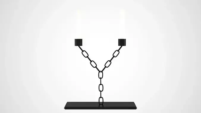 Chain Y Candleholder Black Iron