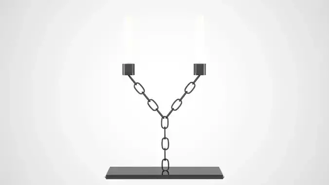 Chain Y Candleholder Black Glass Color