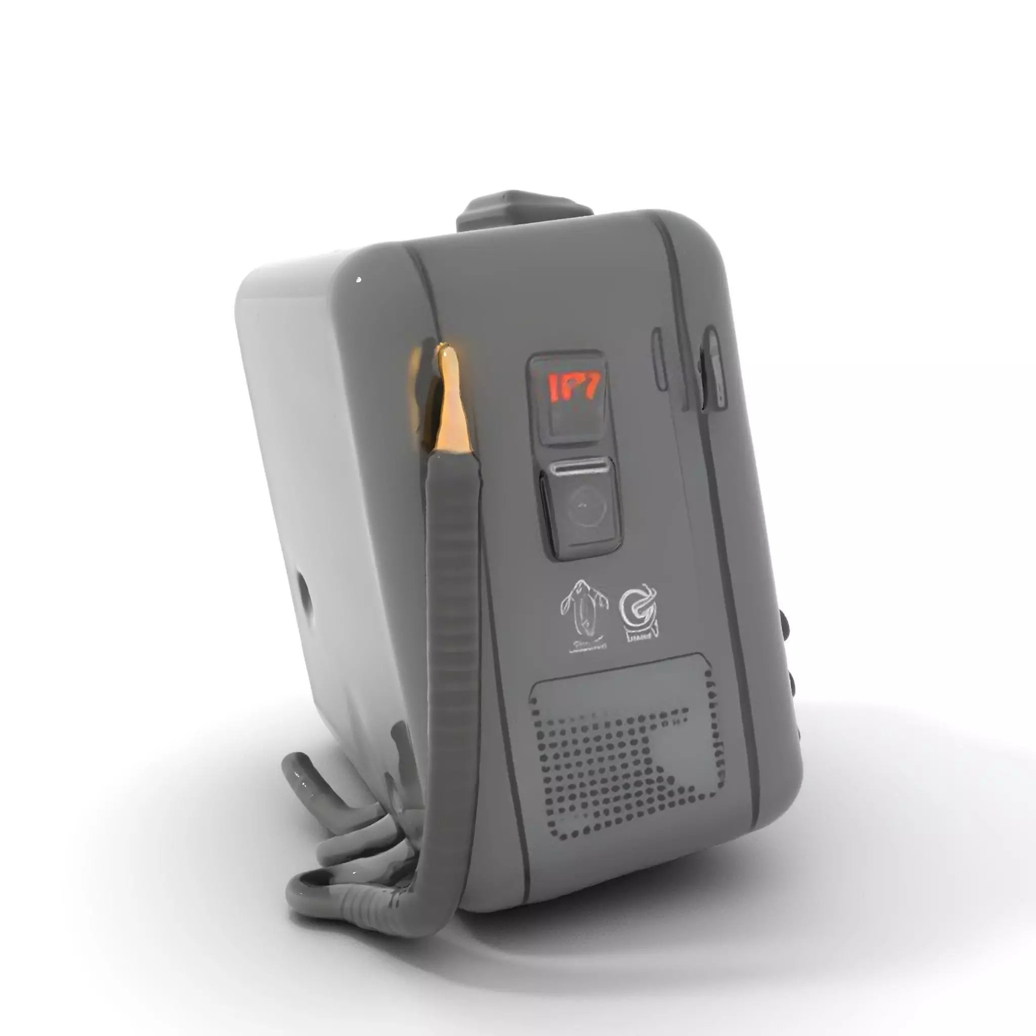 Retro Digital Device model pack with futuristic display Low-poly 3D model_0