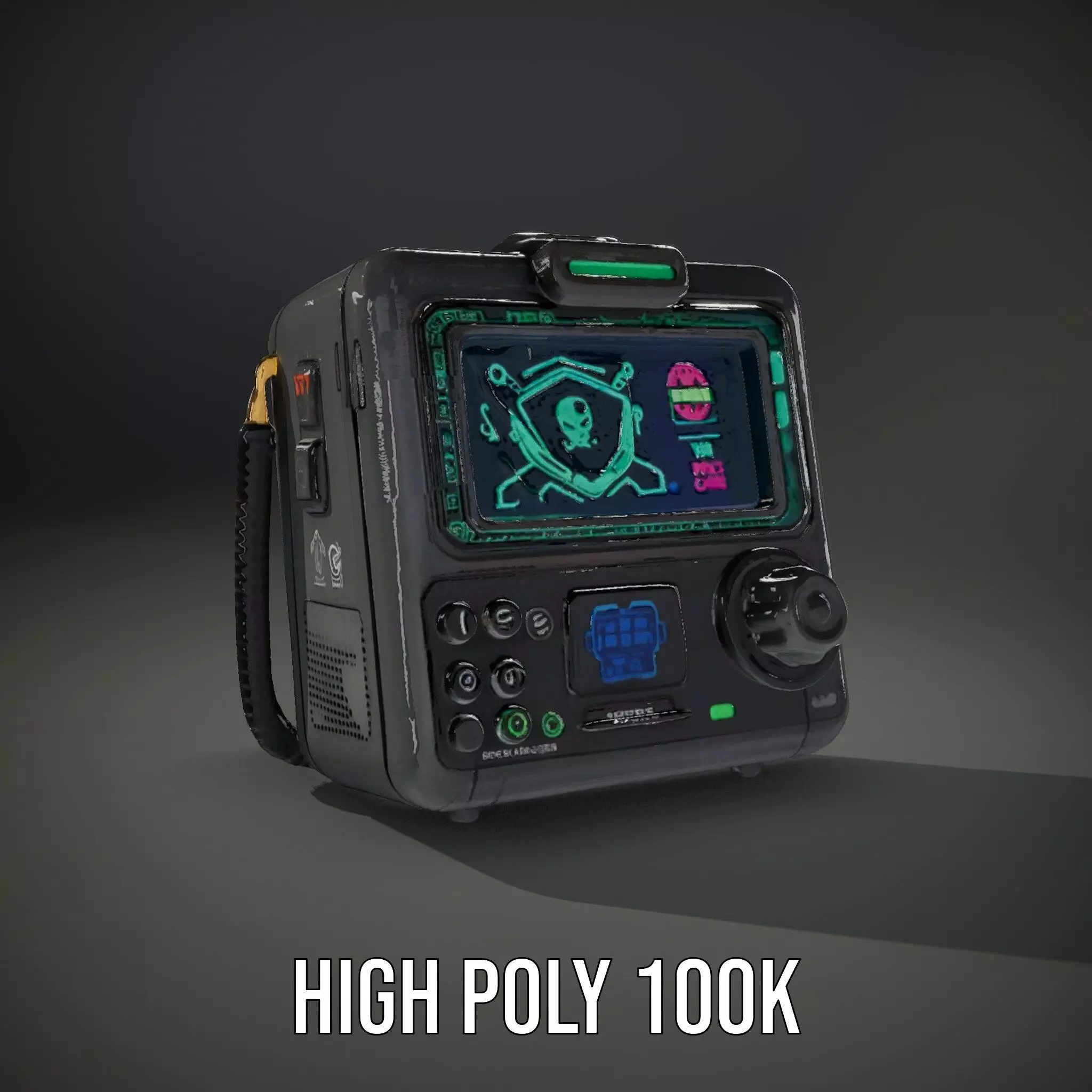 Retro Digital Device model pack with futuristic display Low-poly 3D model_9