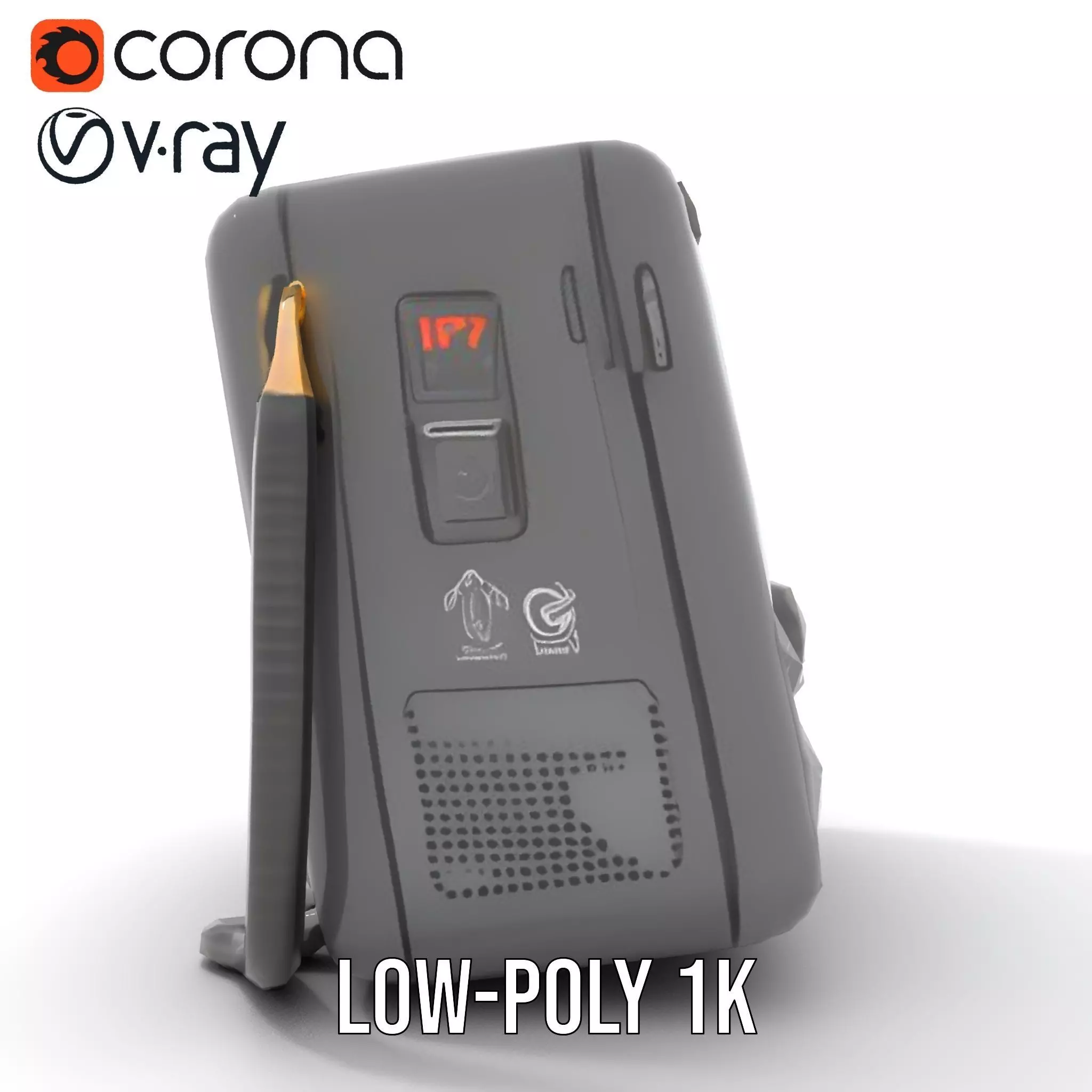 Retro Digital Device model pack with futuristic display Low-poly 3D model_10