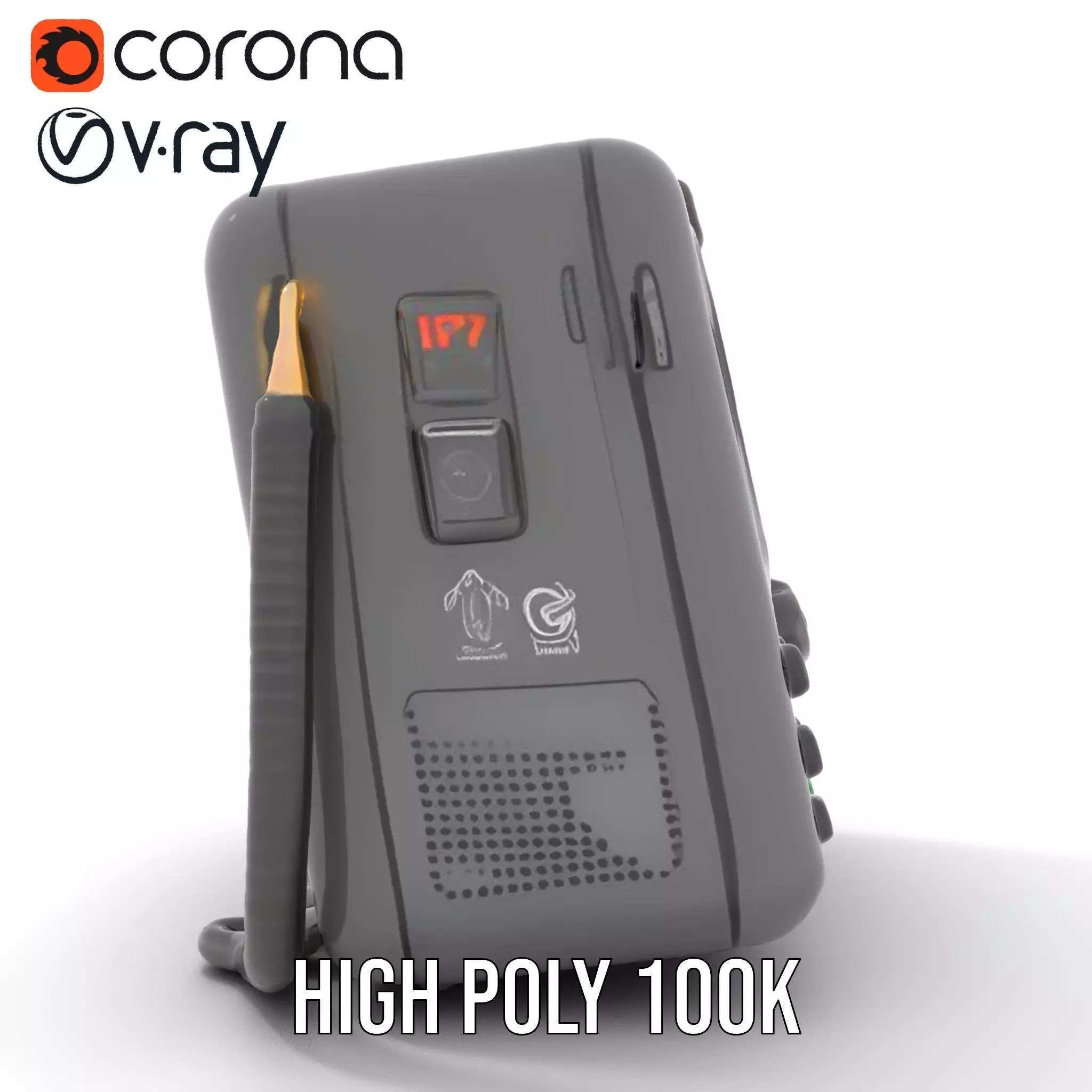 Retro Digital Device model pack with futuristic display Low-poly 3D model_24