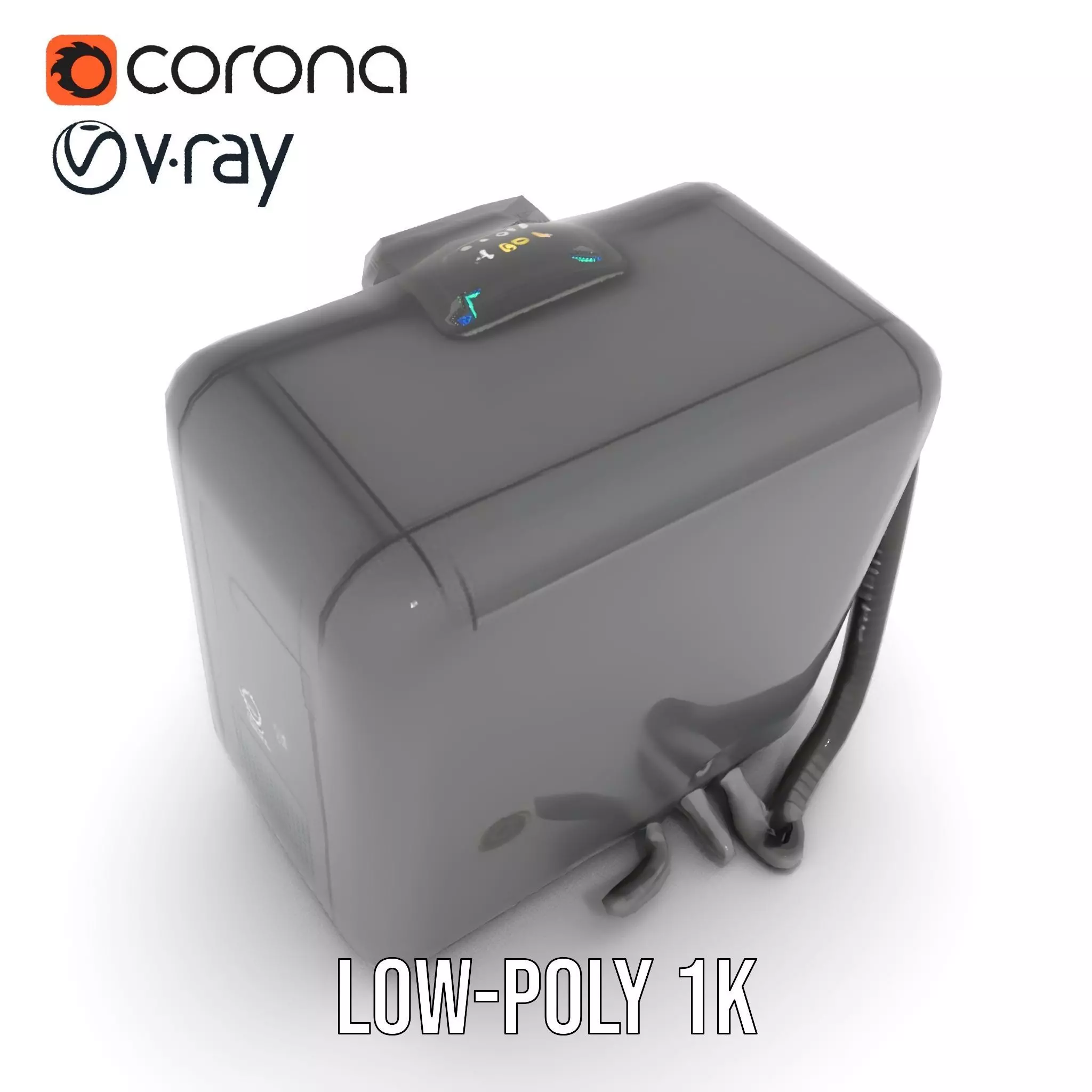 Retro Digital Device model pack with futuristic display Low-poly 3D model_8