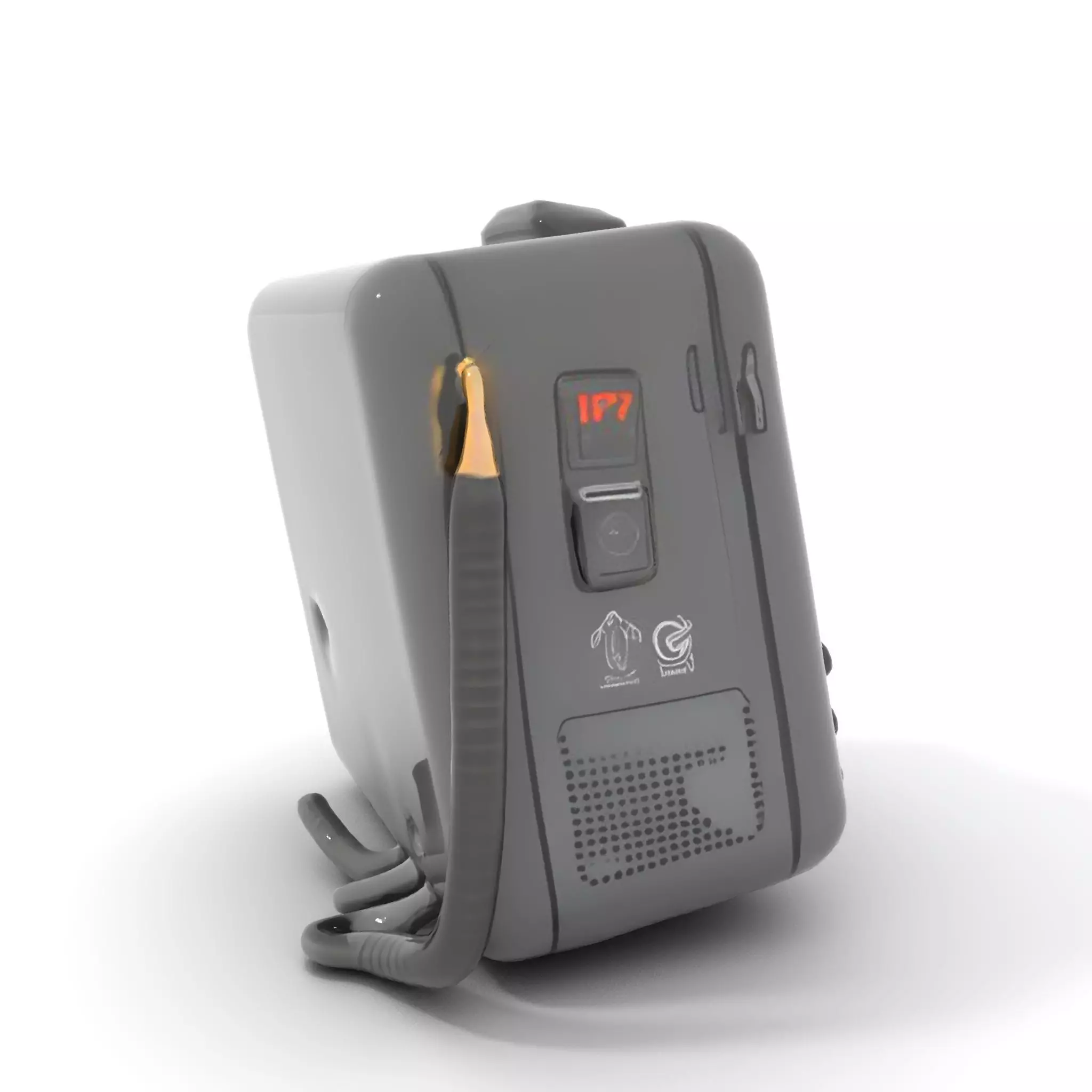 Retro Digital Device model pack with futuristic display Low-poly 3D model_6