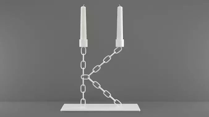 Chain K Candleholder White Color