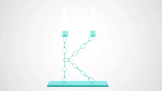 Chain K Candleholder Tinted Glass Color 3D model