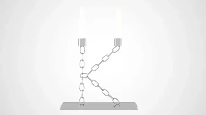 Chain K Candleholder Silver Color