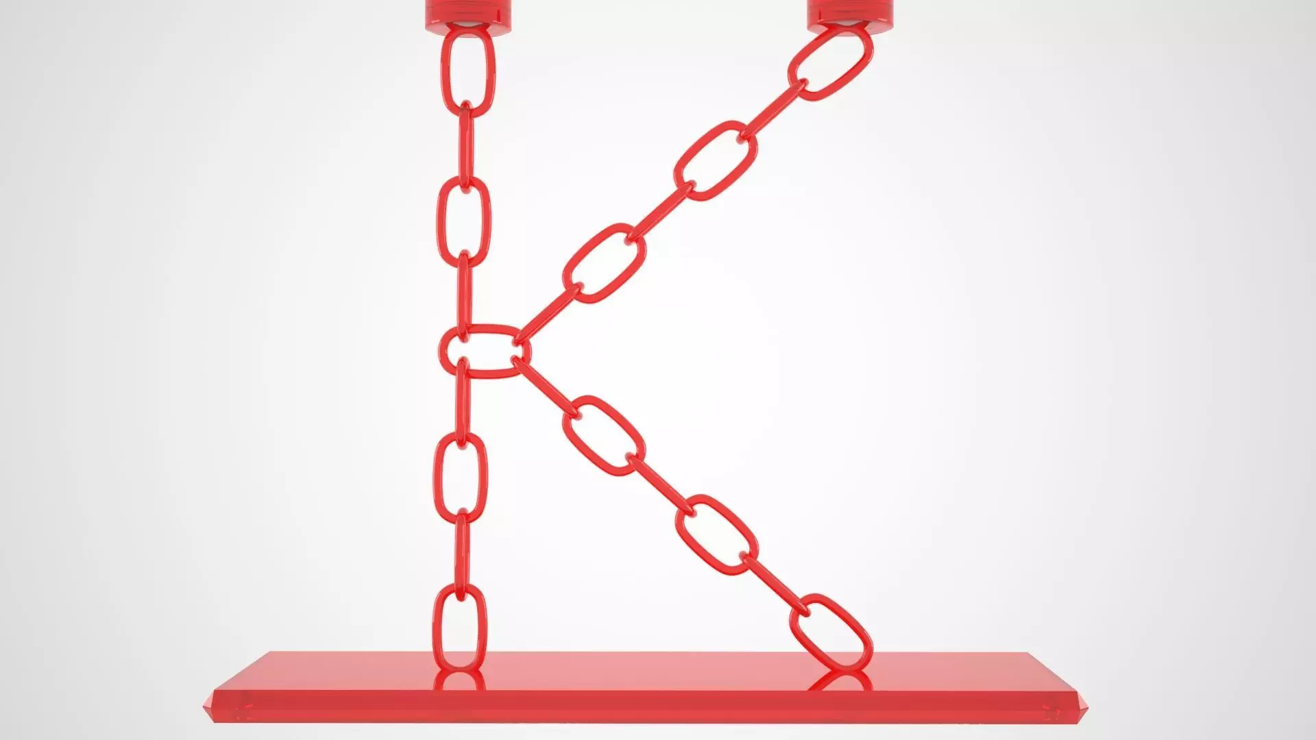 Chain K Candleholder Red Glass Color 3D model_4