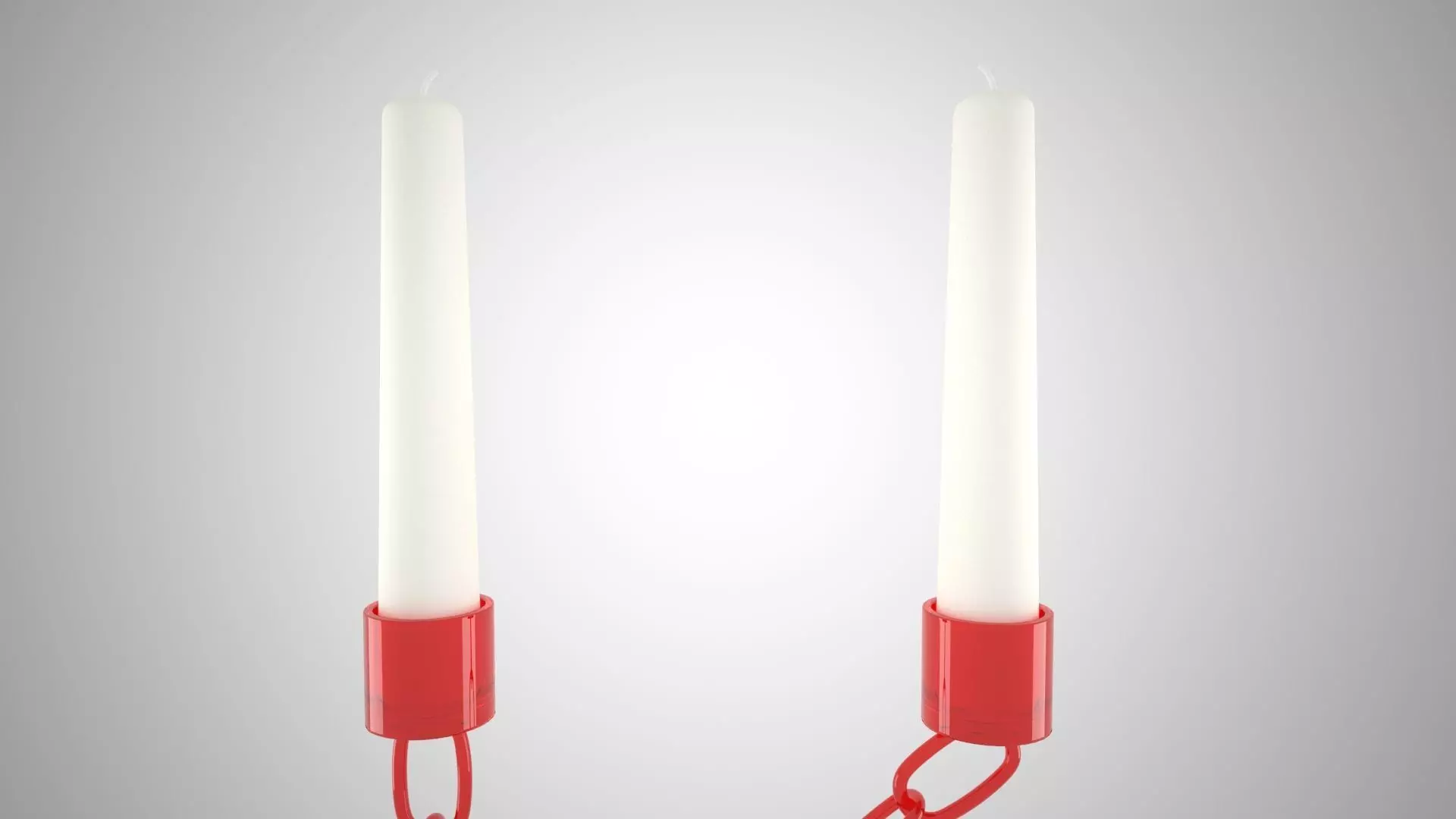 Chain K Candleholder Red Glass Color 3D model_3