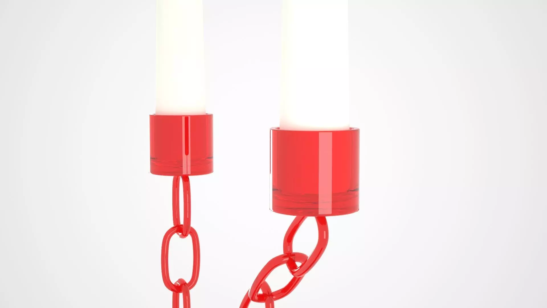 Chain K Candleholder Red Glass Color 3D model_1