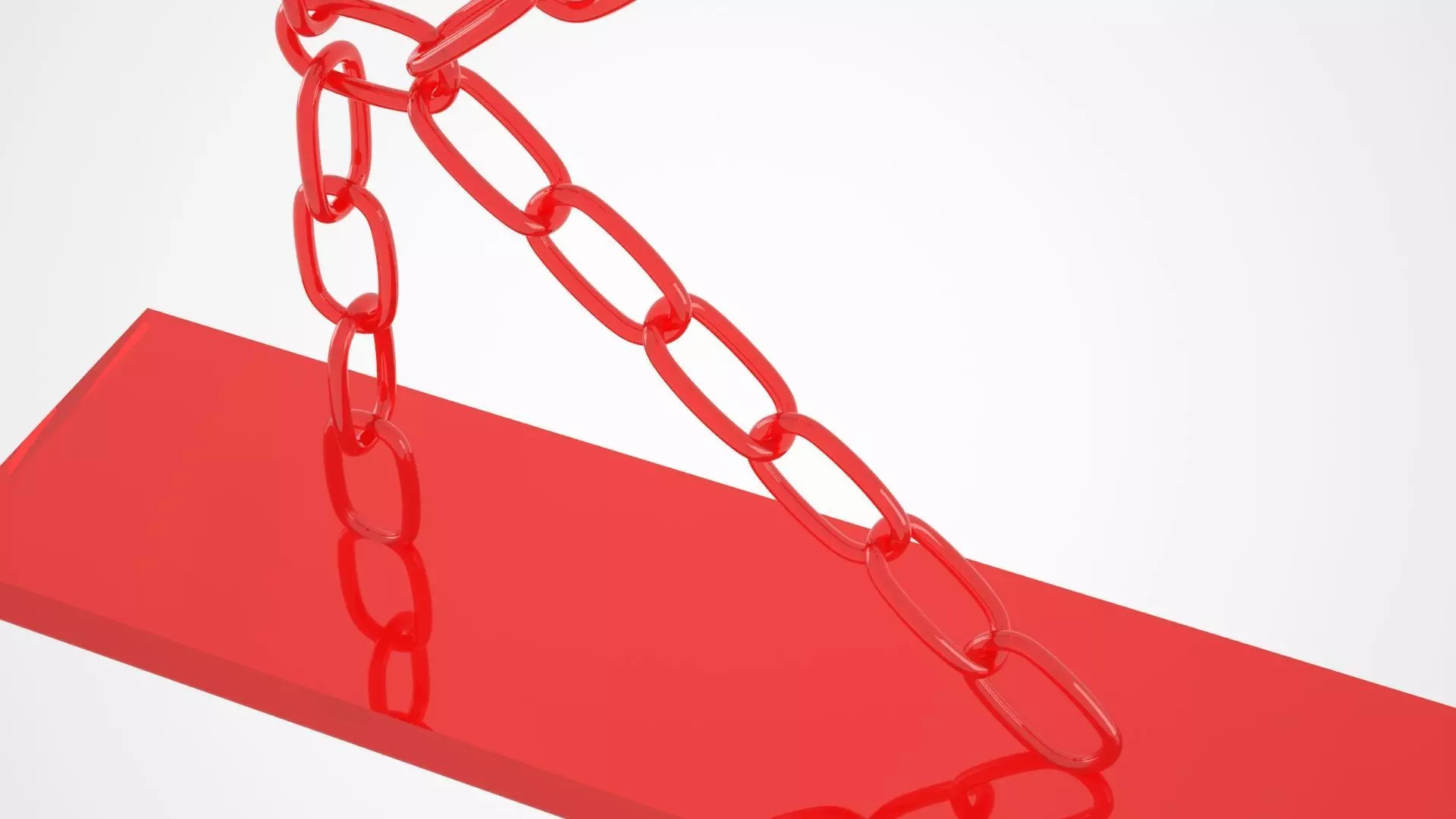 Chain K Candleholder Red Glass Color 3D model_2