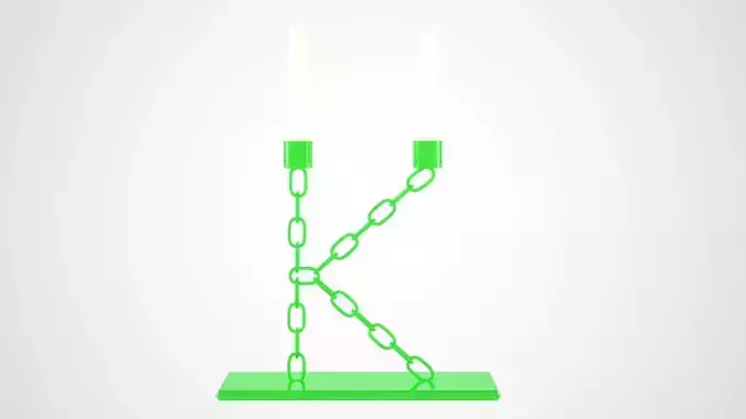 Chain K Candleholder Green Glass Color