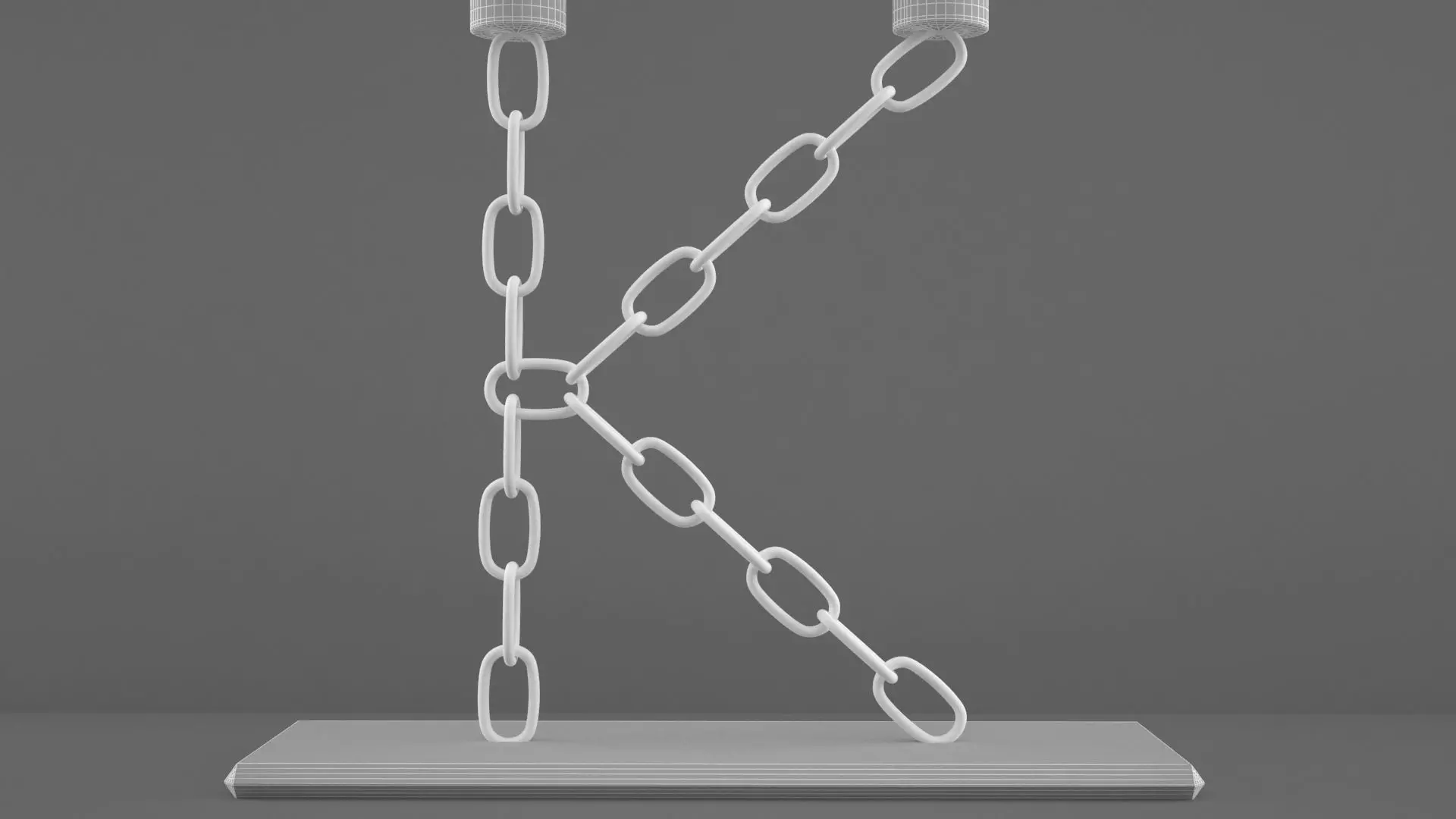 Chain K Candleholder Clear Glass Color 3D model_7