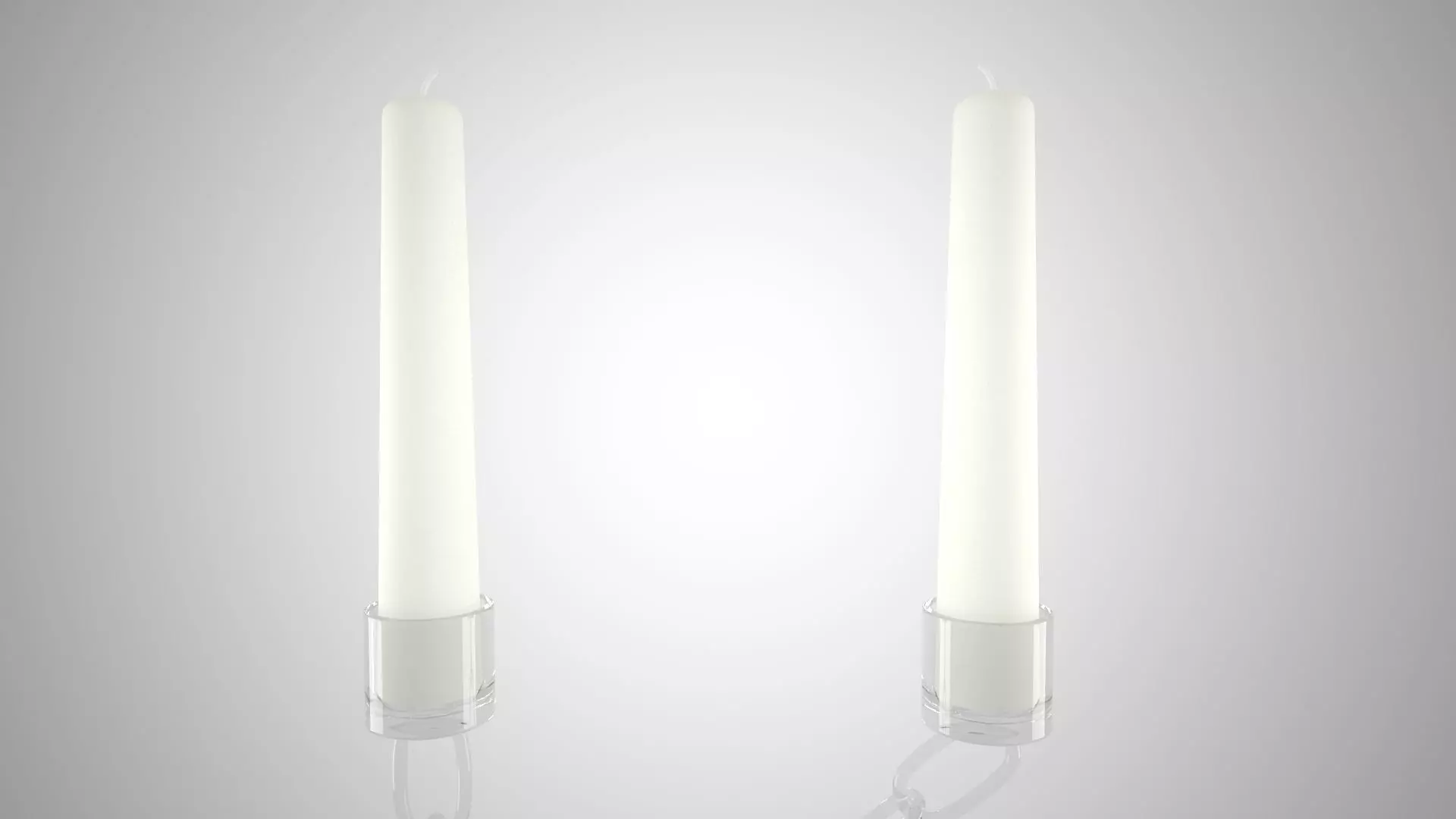 Chain K Candleholder Clear Glass Color 3D model_3