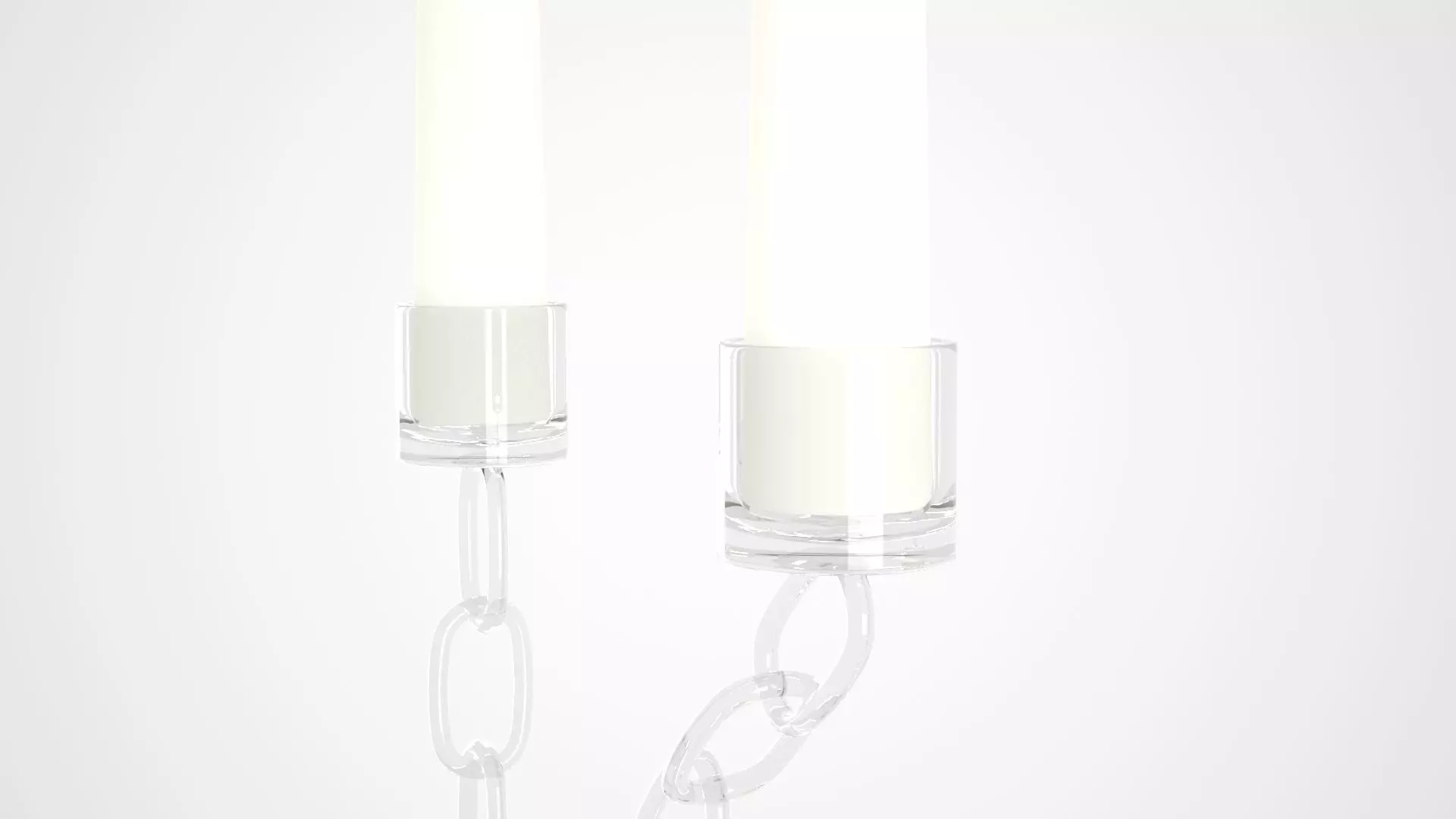 Chain K Candleholder Clear Glass Color 3D model_1