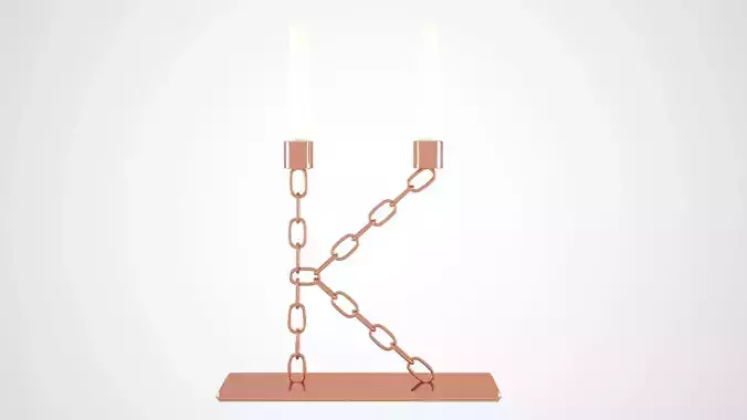 Chain K Candleholder Bronze Color