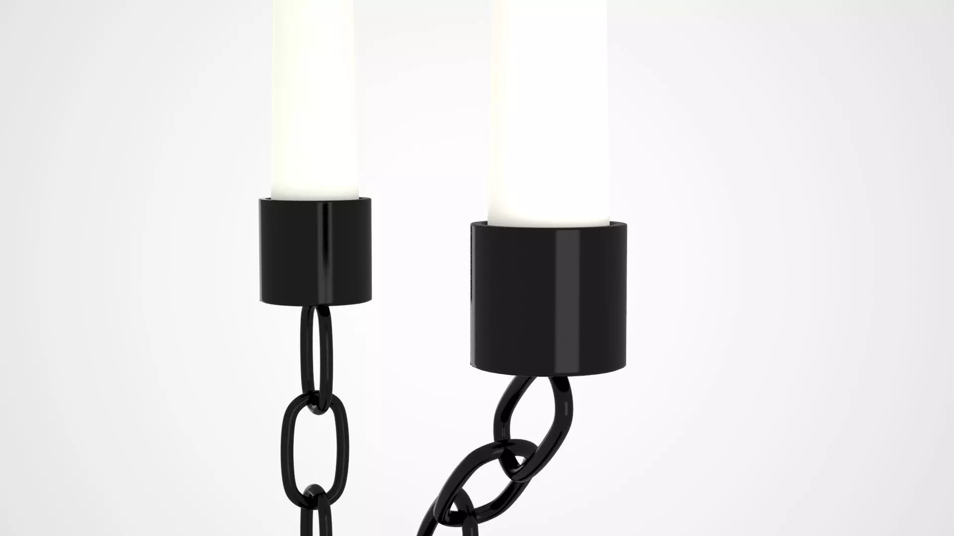 Chain K Candleholder Black Iron Color 3D model_1