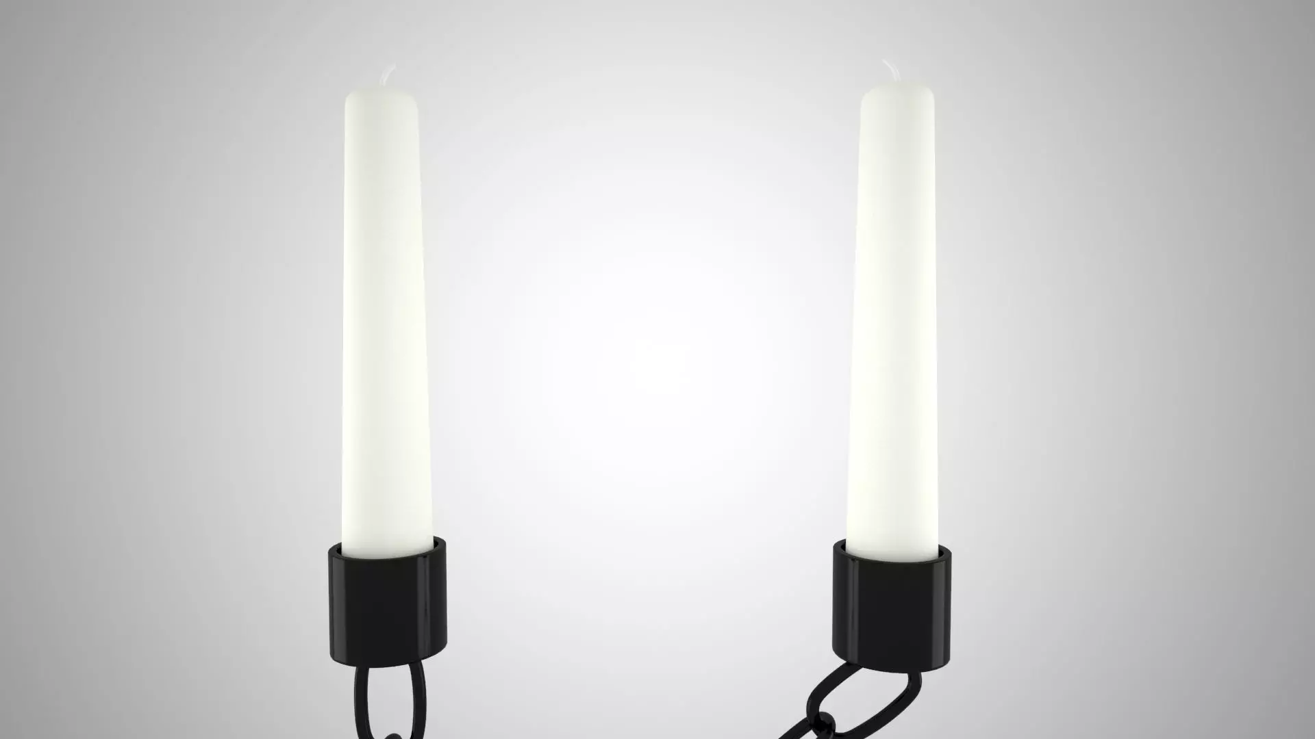 Chain K Candleholder Black Iron Color 3D model_3