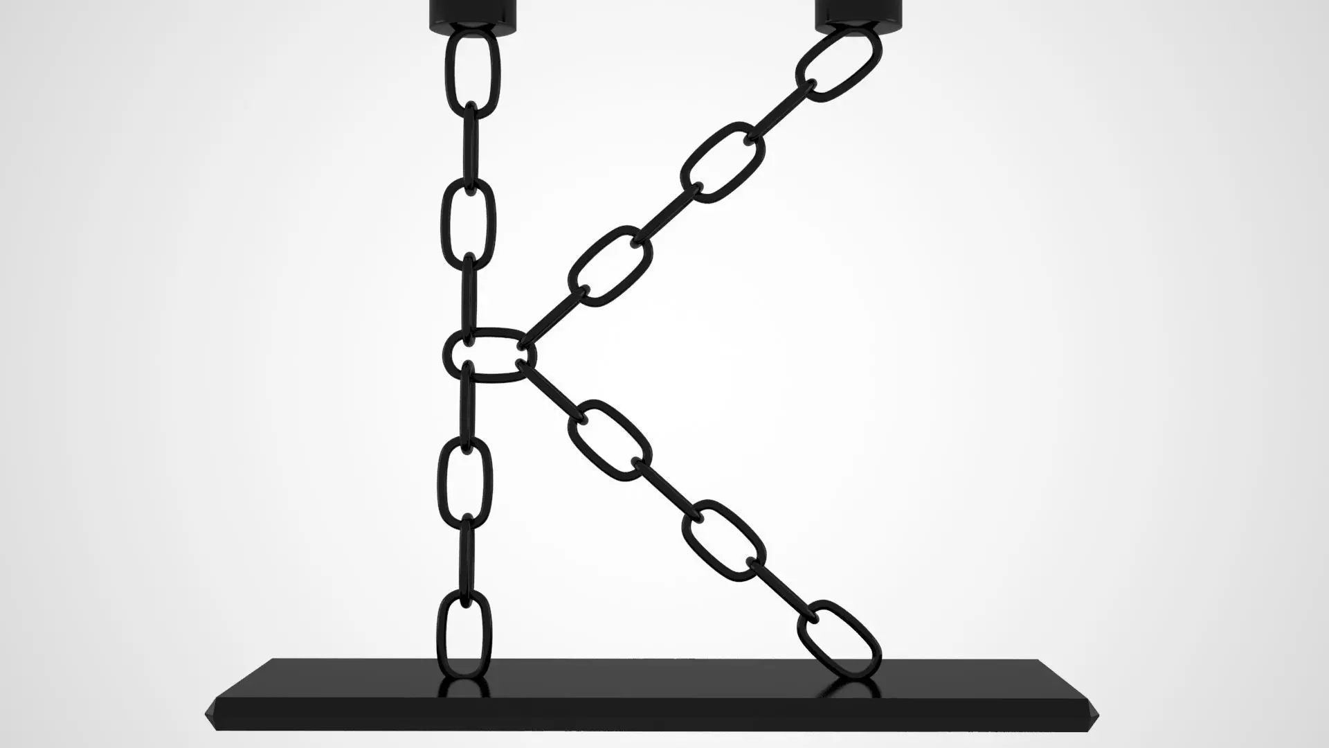 Chain K Candleholder Black Iron Color 3D model_4