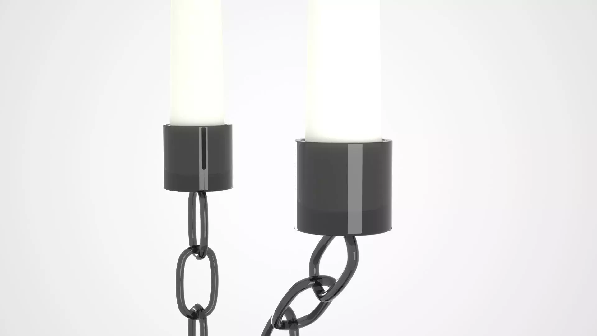Chain K Candleholder Black Glass Color 3D model_1