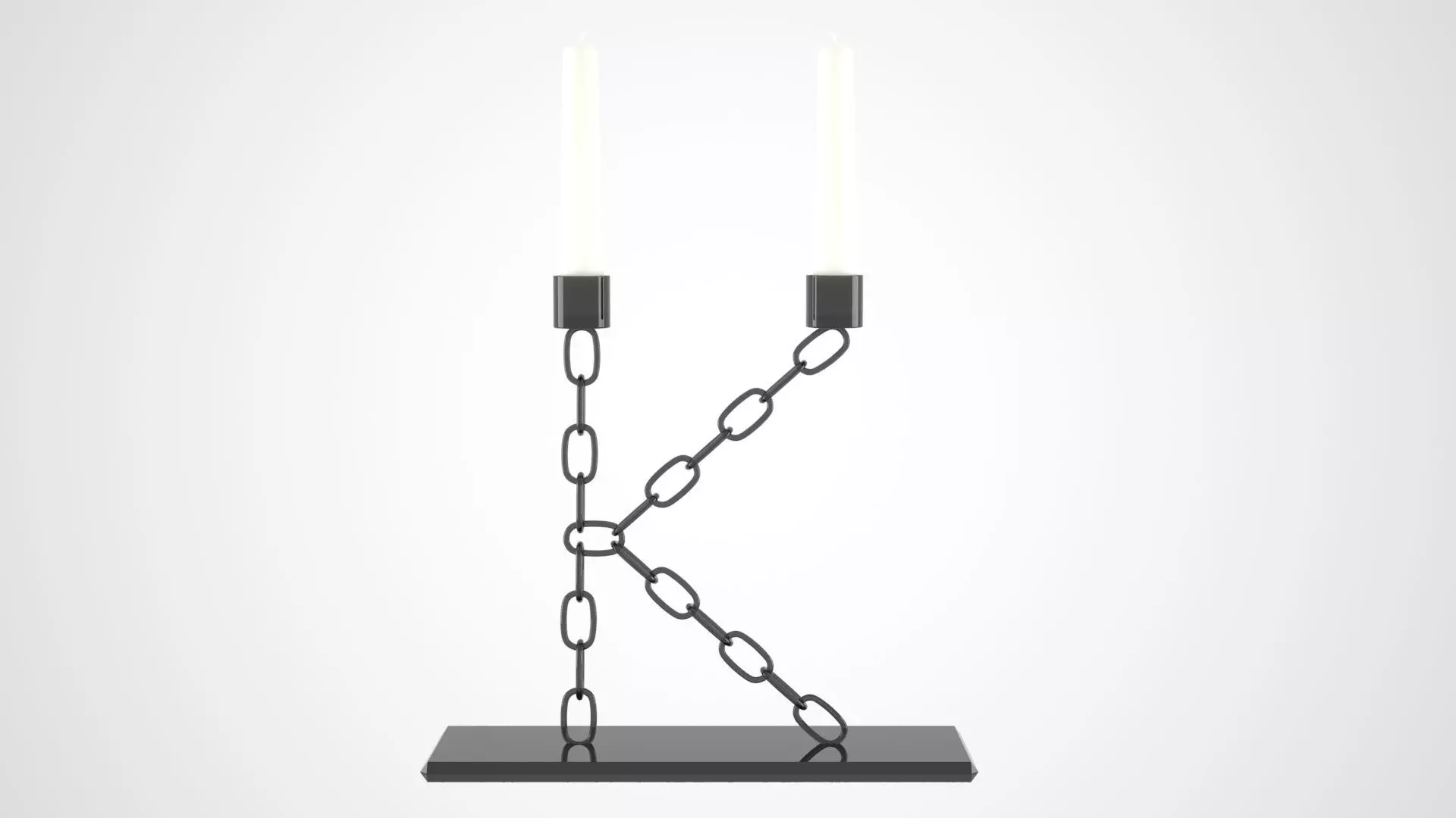 Chain K Candleholder Black Glass Color 3D model_0